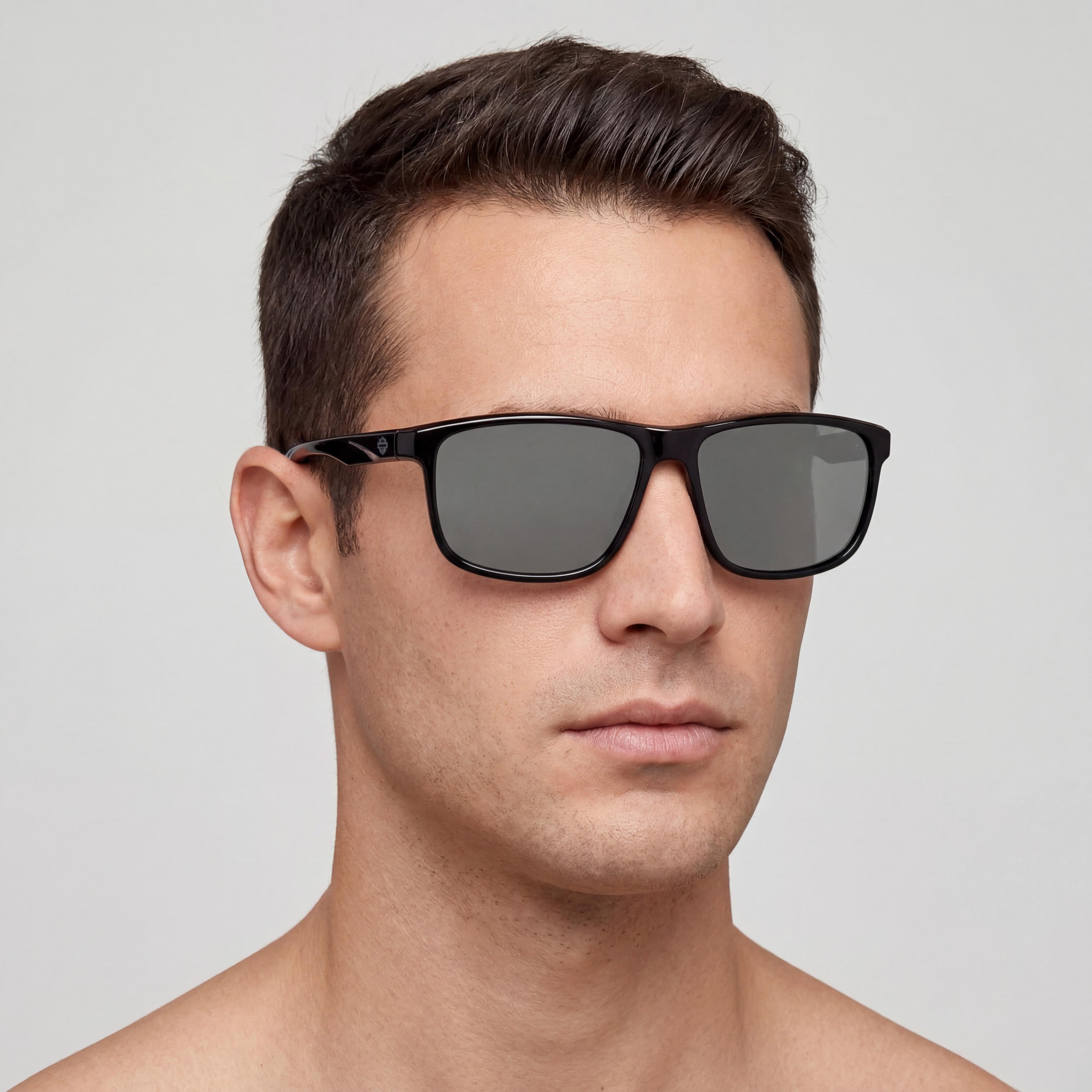 Harley-Davidson Hd0959x Men's Shiny Black Plastic Frame with Smoke Polarized UV Protection Lenses 60mm, Photo 4