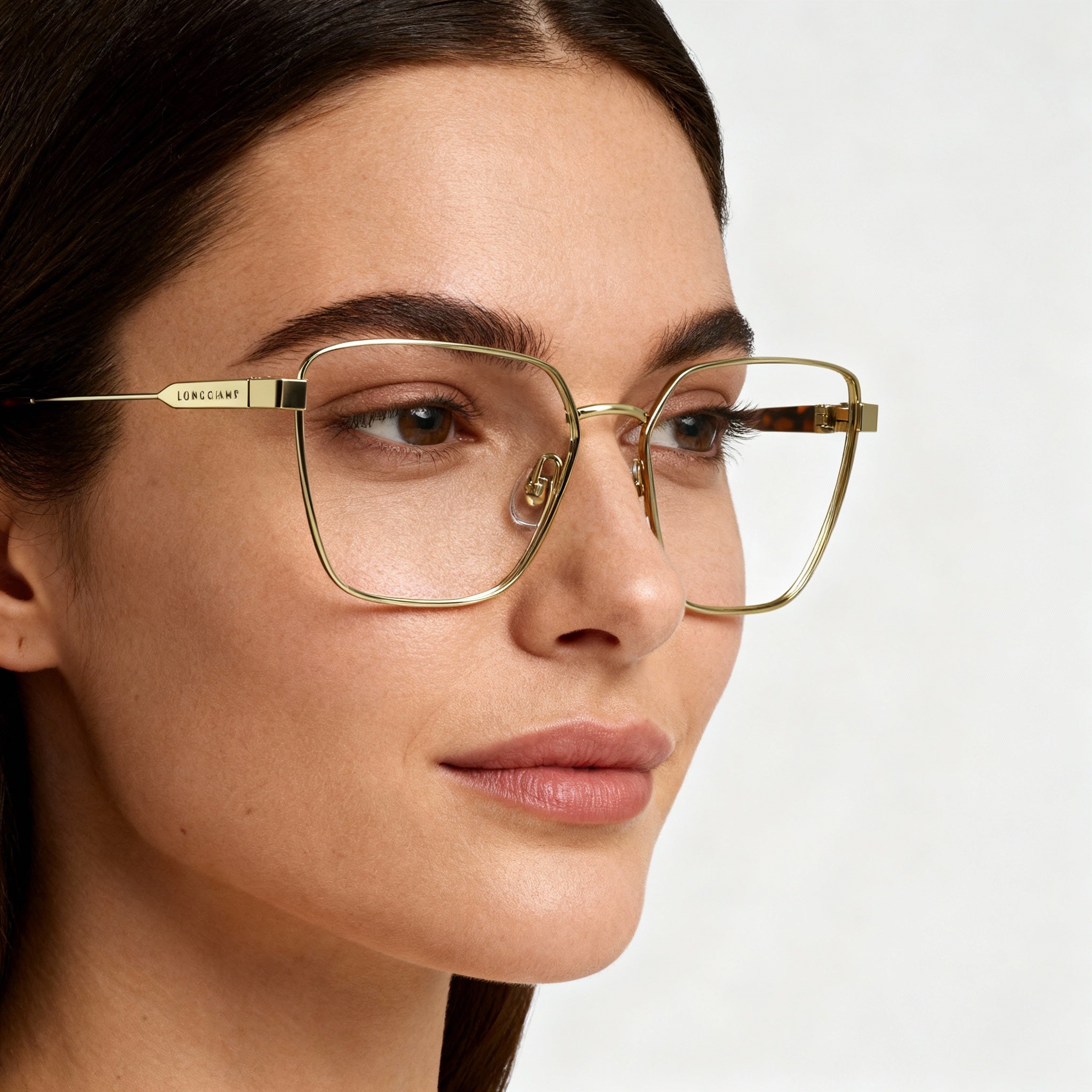 Longchamp Lo2164 Women's Butterfly Style Metal Frame Optical Eyeglasses in Deep Gold, Size 52-15-140, Photo 5