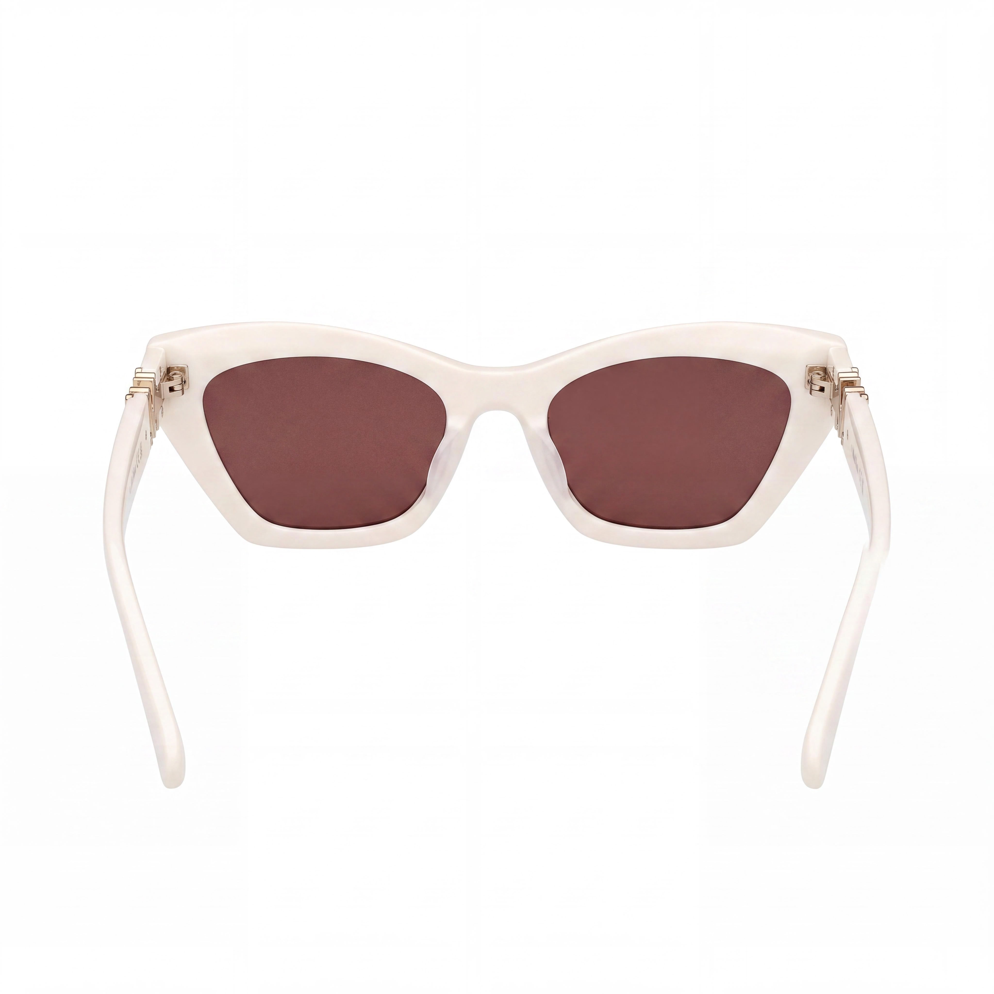 MaxMara MM0057 Modern Women's Sunglasses with Shiny White Frame & White Lenses 52-19-140, Photo 3