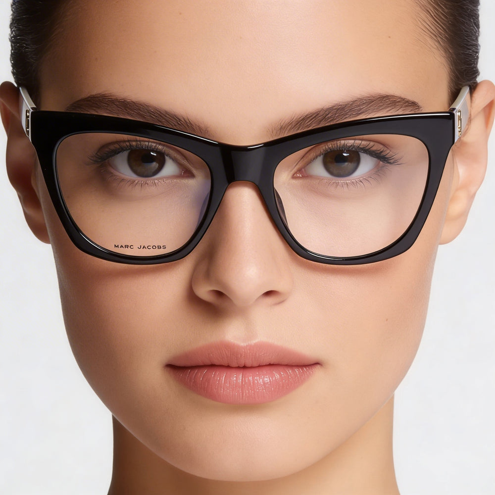 Gafas de sol Marc Jacobs Marc 649 para mujer con montura de celulosa blanca y negra y lentes blancas y negras, tamaño 53 mm
