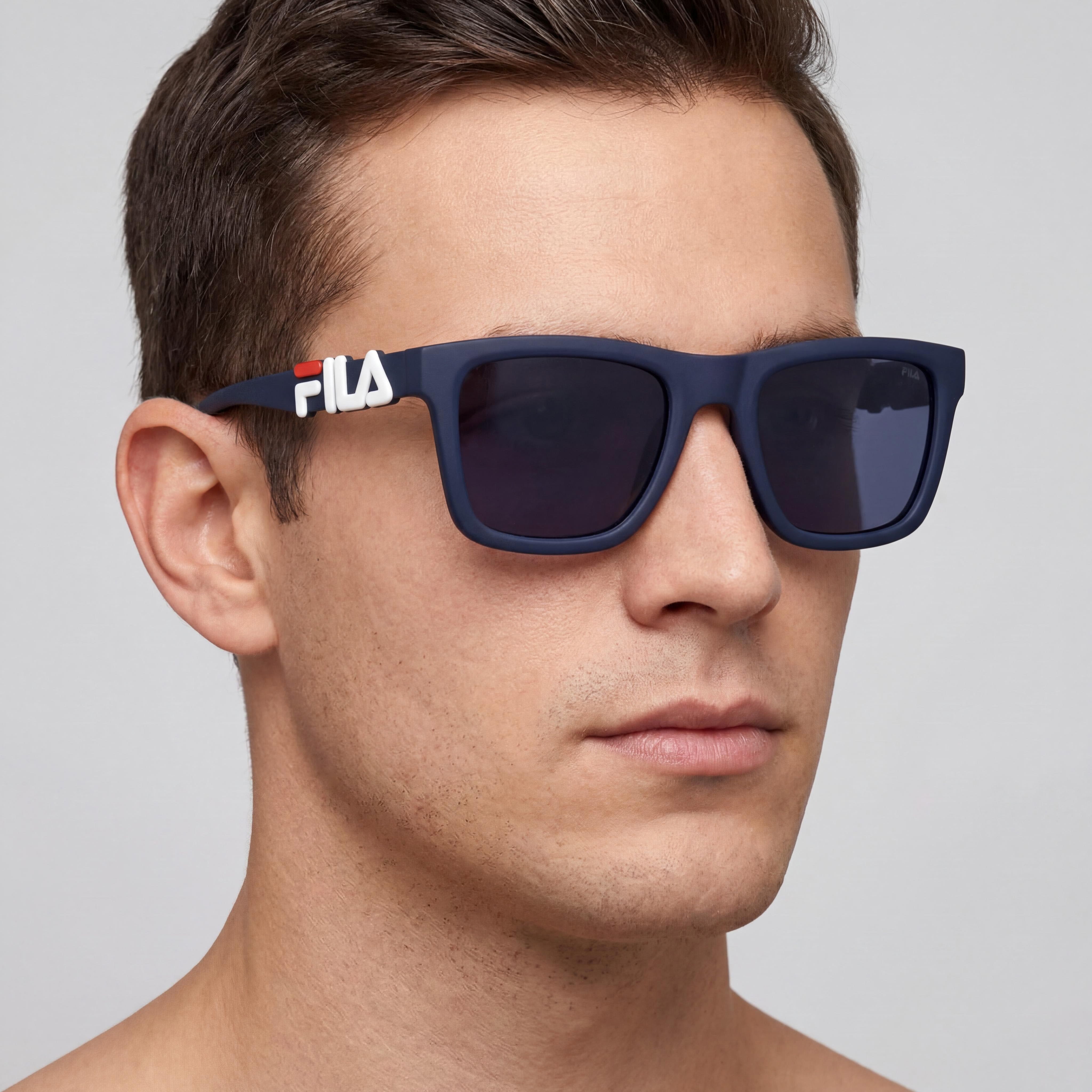 Fila Classic Men's Matte Blue INJECTED Frame UV Protection Polycarbonate Lenses Sunglasses 51mm, Photo 5