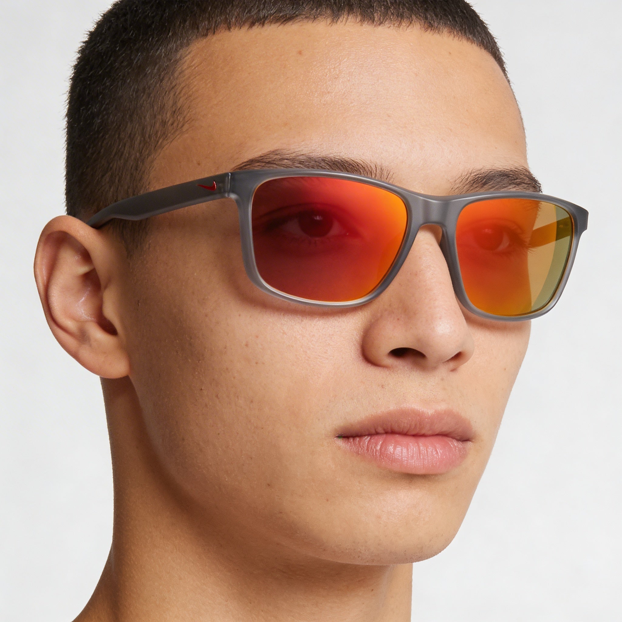 Nike Wayfarers Unisex Plastic Wine Red Frame Grey Red Mirror Lenses UV Protected Sunglasses, Photo 4