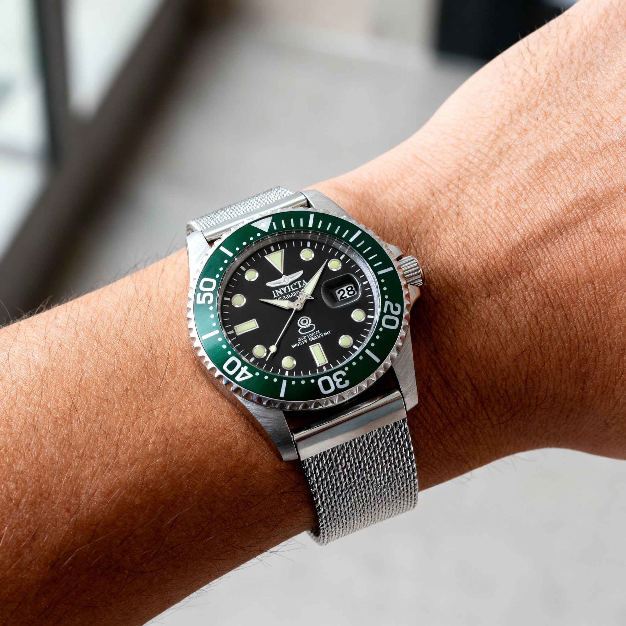 Reloj Invicta Pro Diver Classic unisex de acero inoxidable, esfera azul de 42 mm, cuarzo, resistente al agua hasta 20 bares, con números arábigos., Photo 3