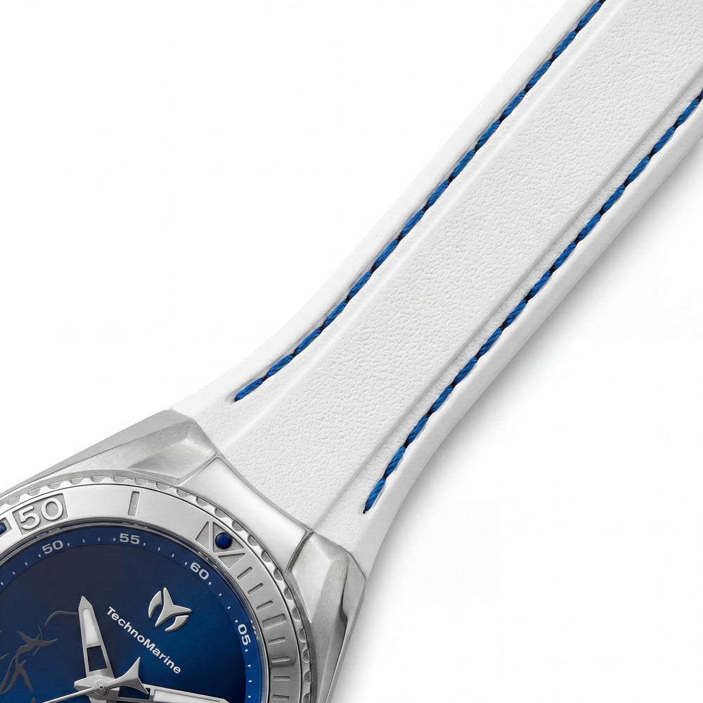Reloj de mujer Technomarine Cruise TM-125007 de cuarzo con caja de acero inoxidable de 40 mm, esfera azul y correa de silicona