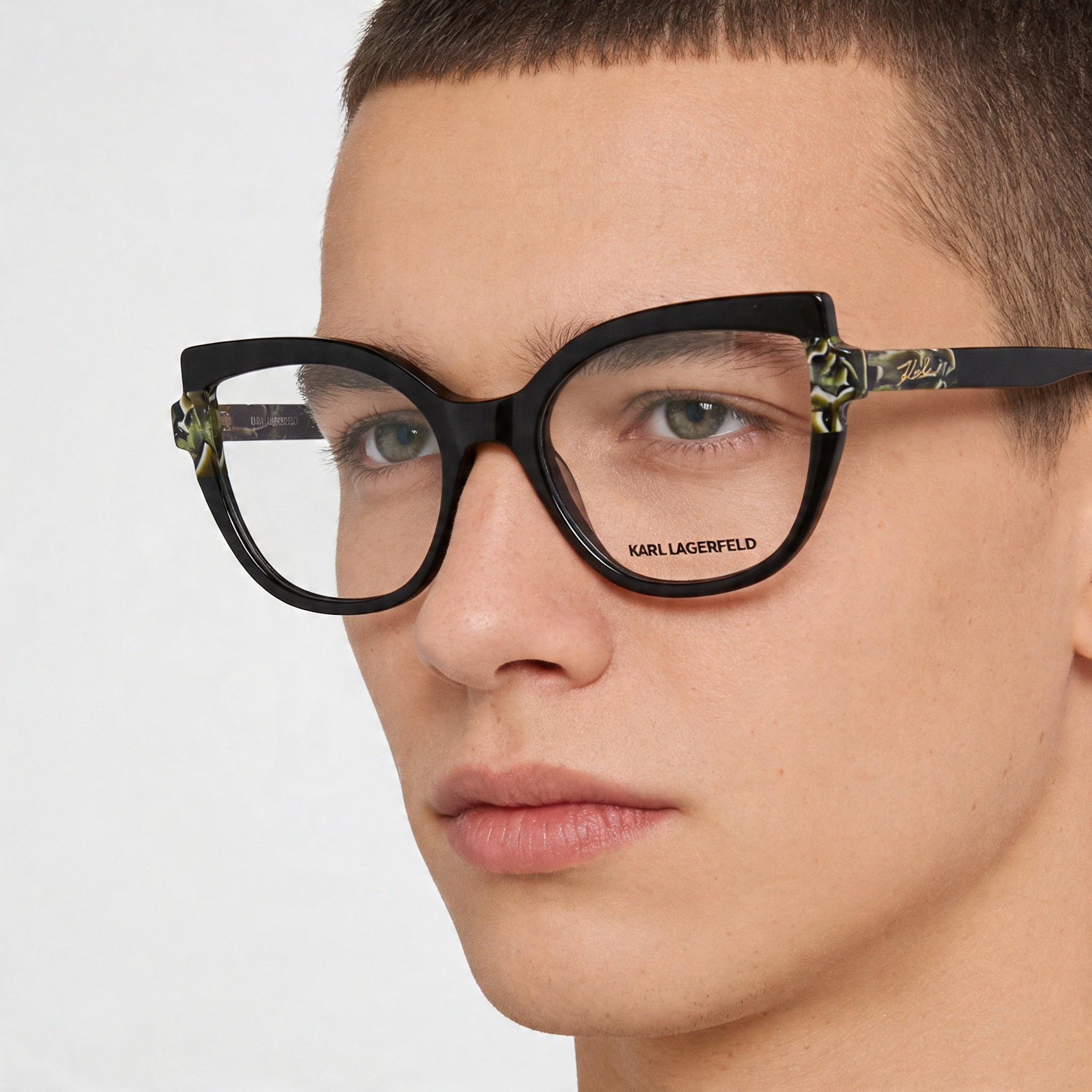 Gafas de sol KARL LAGERFELD modernas unisex, montura de acetato, lentes de policarbonato, negro/mármol, 54 mm, Photo 5