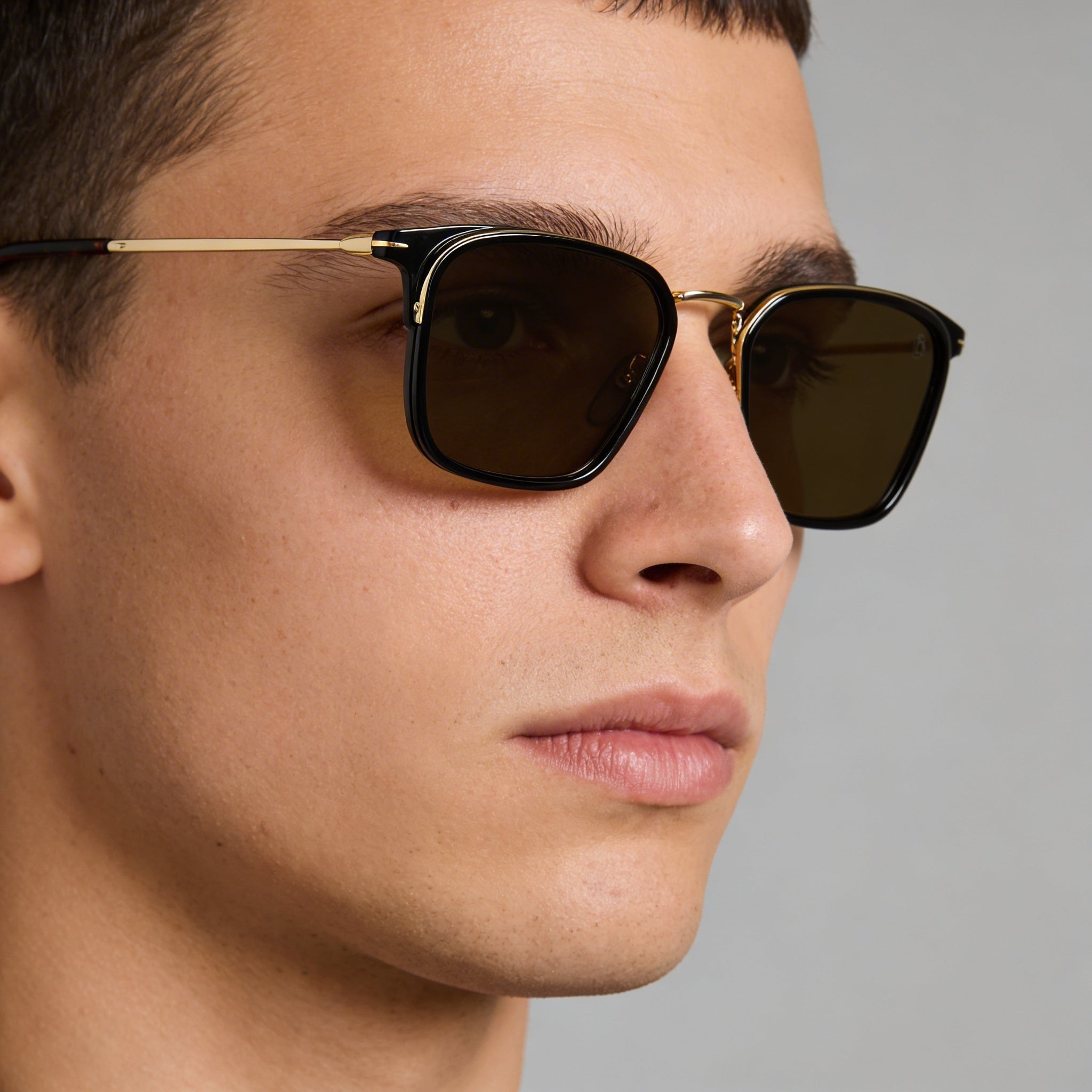 David Beckham Db 7065/F/S Men's Gold Black Dark Brown Acetate Frame Gold Black Non-Polarized 100% UV Sunglasses 56mm, Photo 5