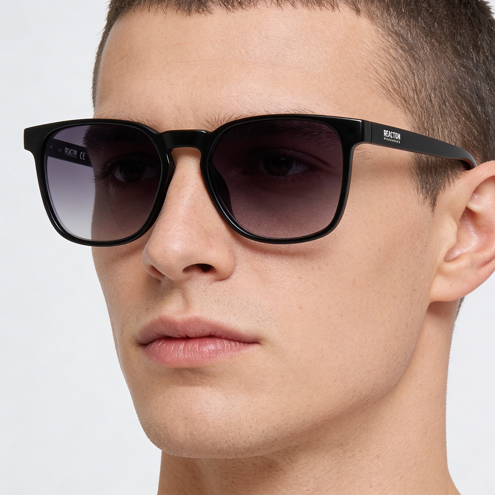 Kenneth Cole Men's Athletic Black Plastic Frame Non-Polarized Sunglasses with Smoke Lenses 53mm, Photo 4
