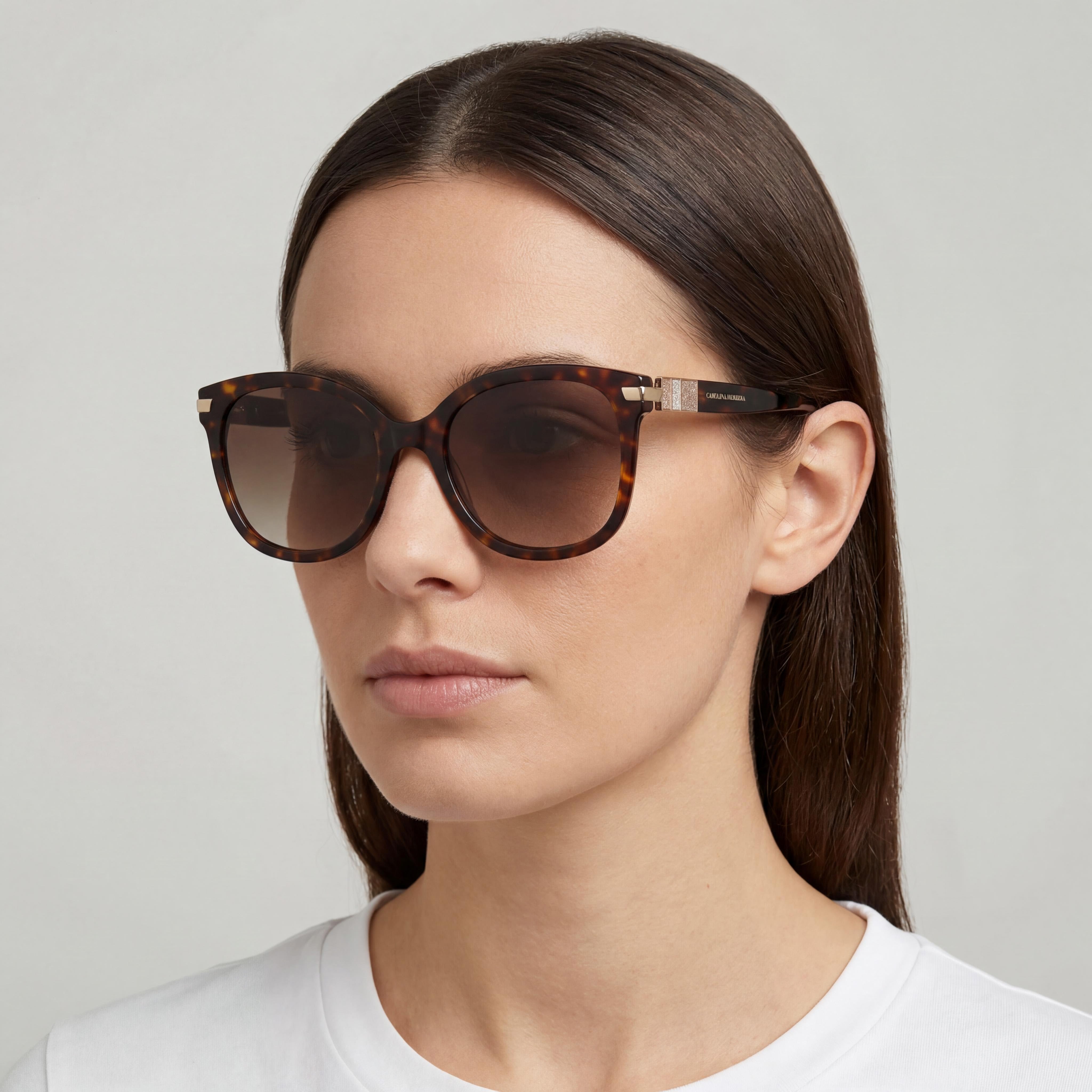 Carolina Herrera Casual Women's Acetate Havana Frame Polycarbonate Brown Shaded Lens UV Protected Sunglasses 55mm, Photo 4