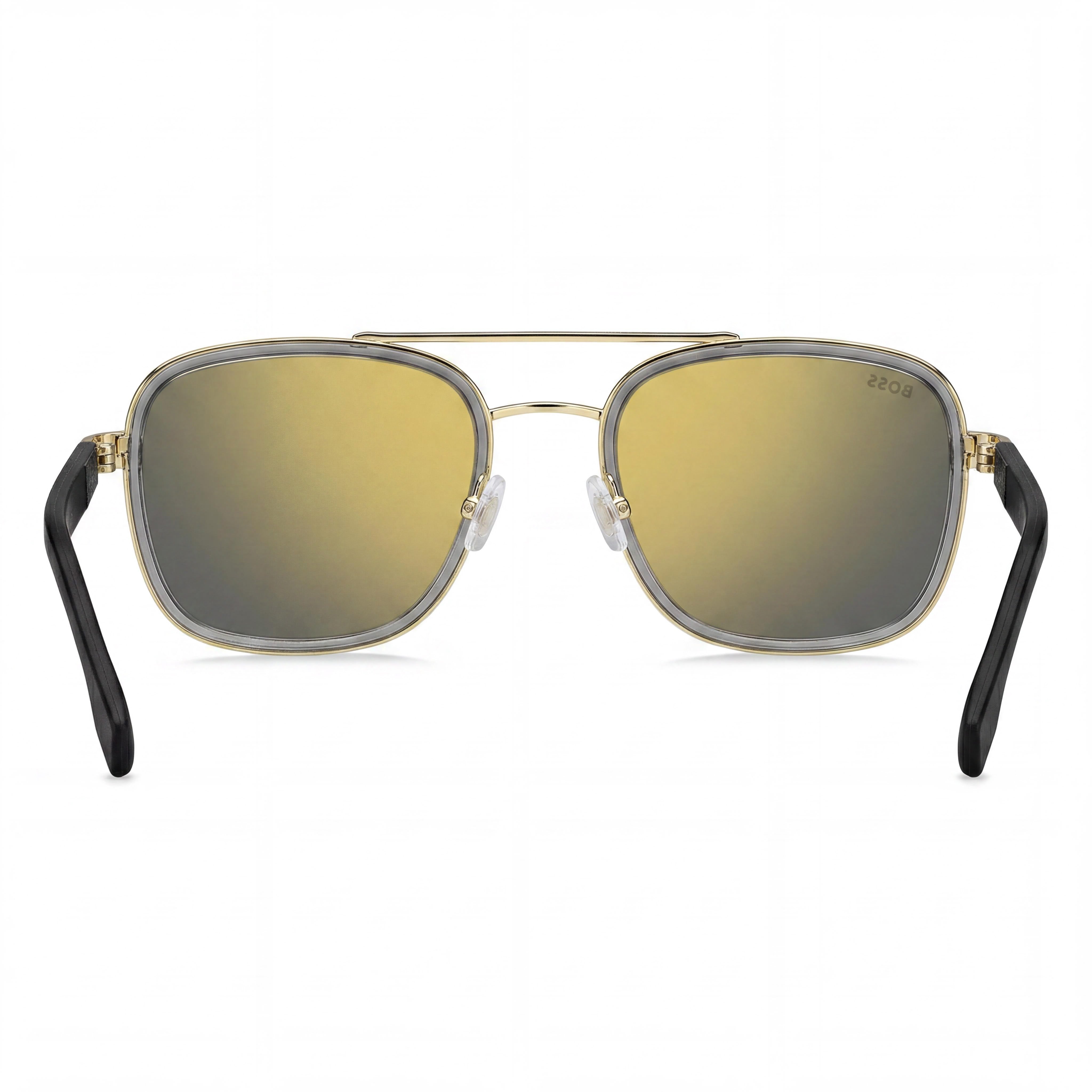 Gafas de sol Hugo Boss Boss 1486/S de metal cuadradas de doble puente para mujer, marco dorado gris, Copa del Mundo, protección UV dorada gris, 54 mm, Photo 4