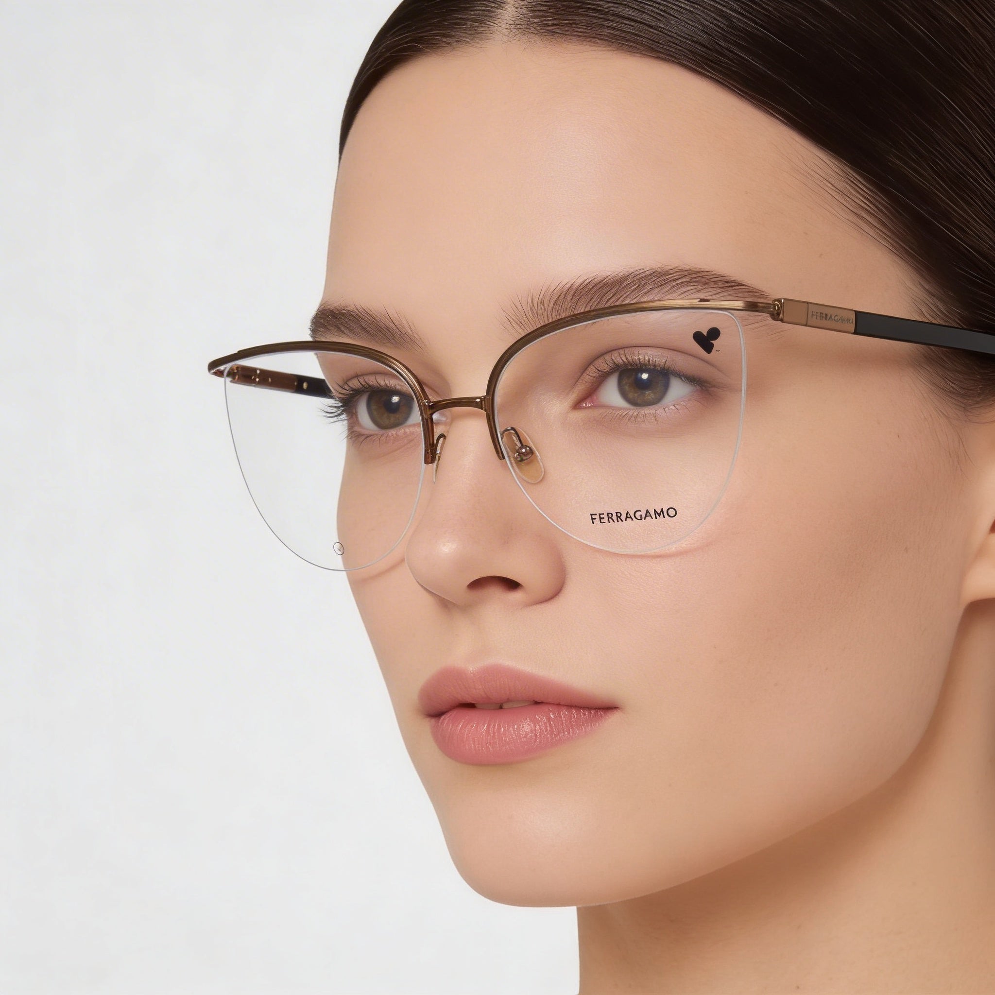 Ferragamo Sf2227 Women's Metal Frame Optical Eyeglasses with Amber Gold Finish 56mm, Photo 3