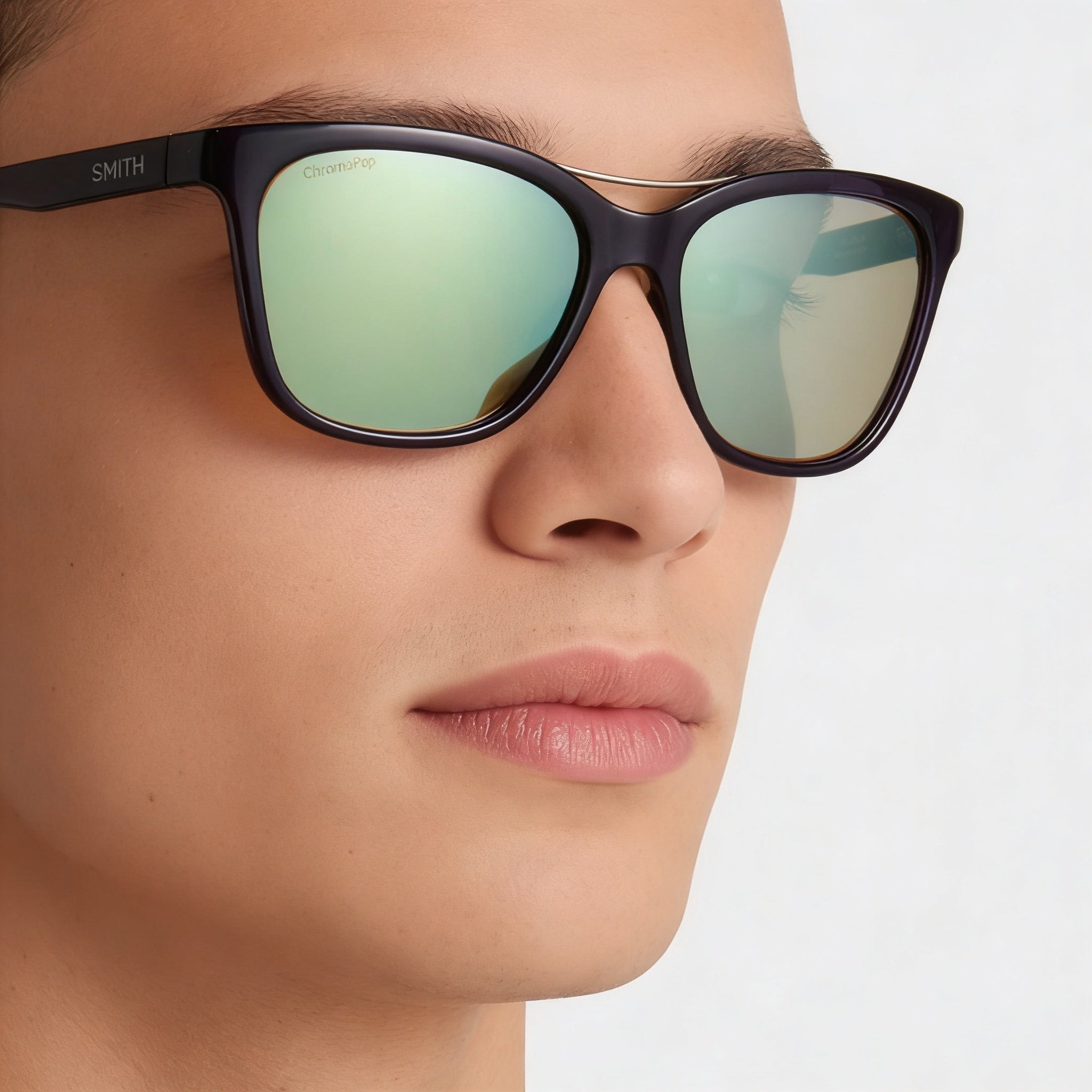 SMITH Cavalier Unisex Sunglasses, Crystal Midnight Frame, ChromaPop Opal Mirror Lenses, Non-Polarized, 100% UV Protection, 55mm, Photo 4