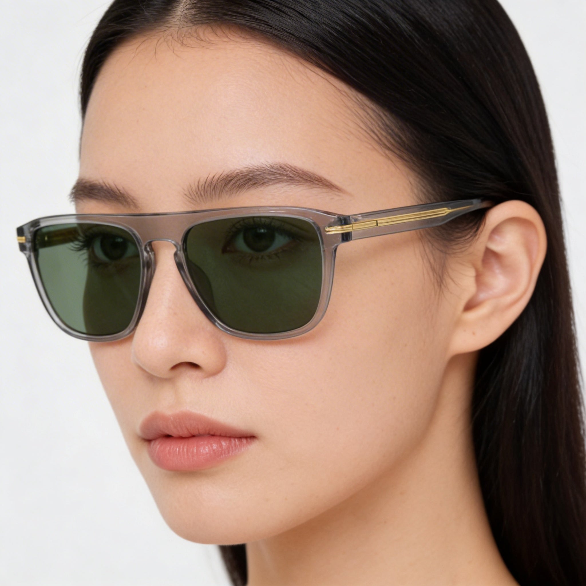 Hugo Boss Style & Expression Women's Grey Green Ecological Oil Sunglasses with Grey Non-Polarized UV Protected Lenses 56-17-145, Photo 3