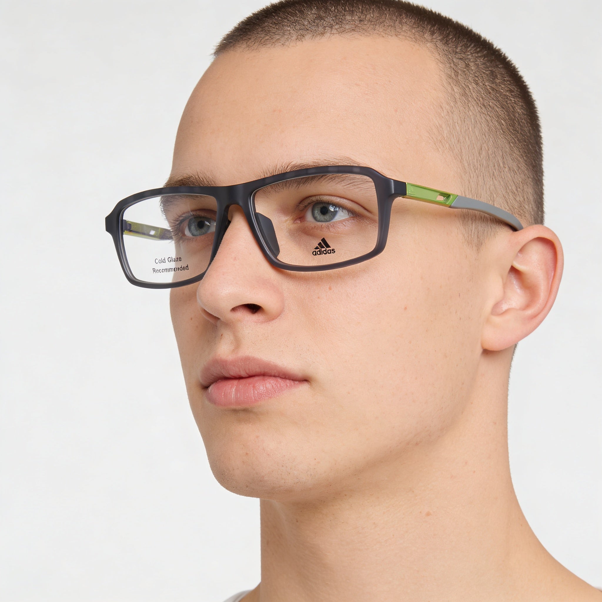 Adidas SP5016 Men's Eyeglasses, Casual Injected Grey Frame, Non- Clear Lens, 59mm, Photo 3
