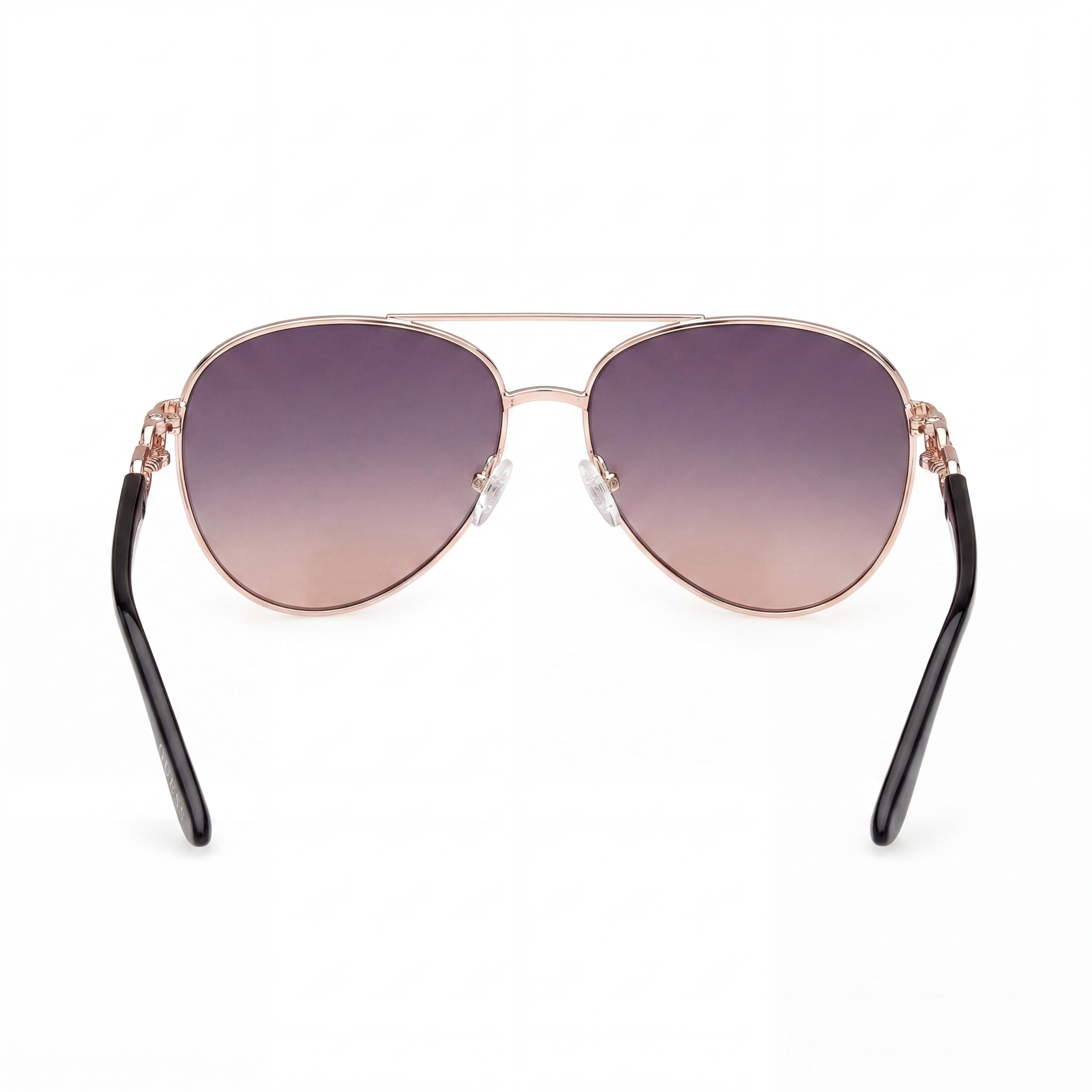 Gafas de sol Guess Aviator de metal para mujer, montura oro rosa, degradado, ahumado, protección UV, 61 mm, Photo 4