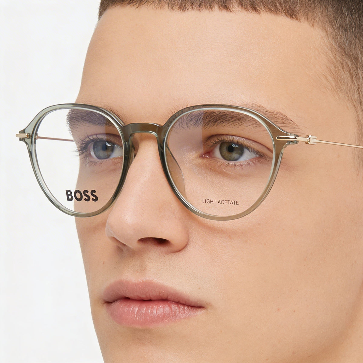 BOSS Modern Unisex Sunglasses, Green Magnesium Frame, Polycarbonate Lenses, 51mm, Photo 4