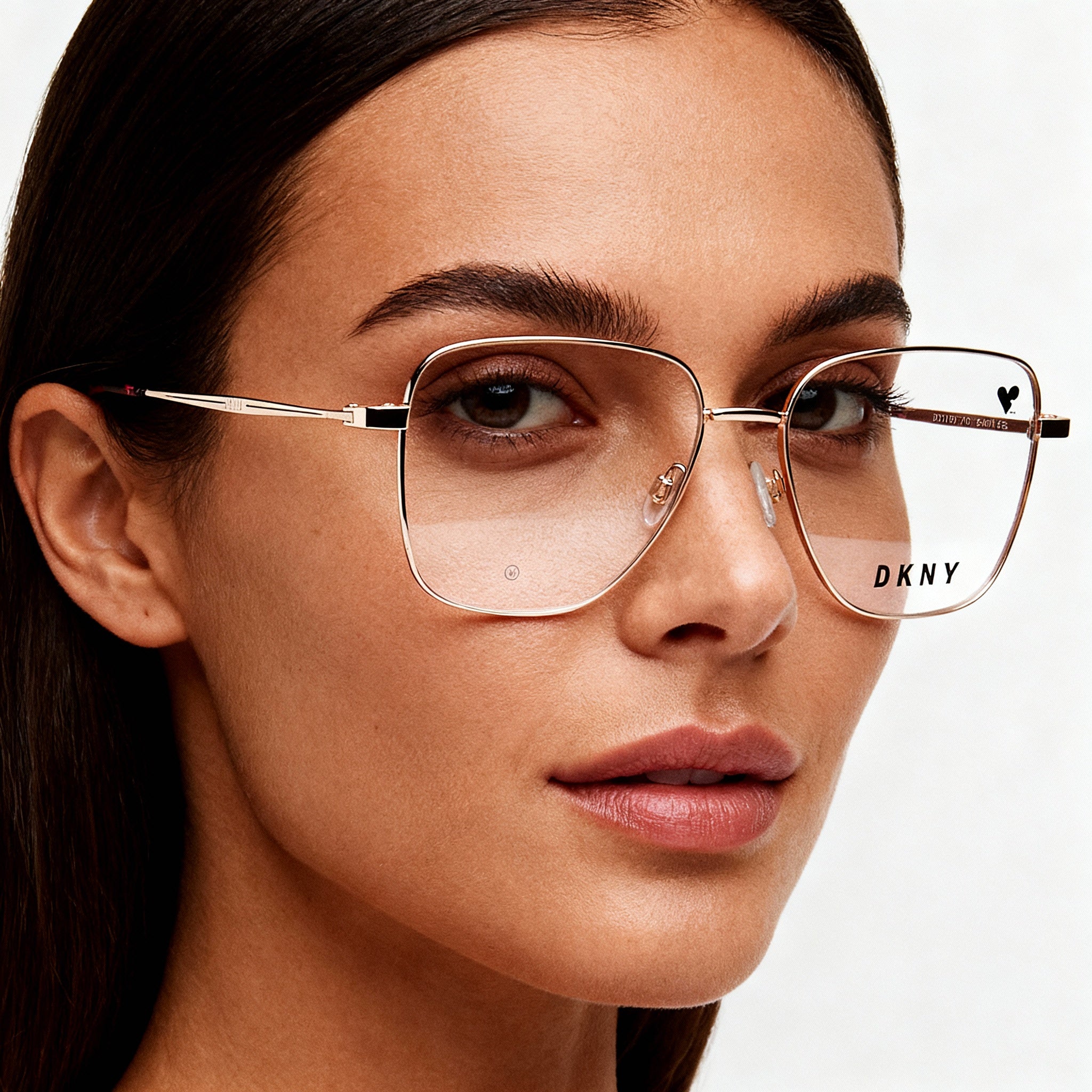 DKNY Women's DK1031 Propionate Frame Eyeglasses in Rose Gold, Lens Width 54mm, Bridge 16mm, Temple 135mm, Photo 4