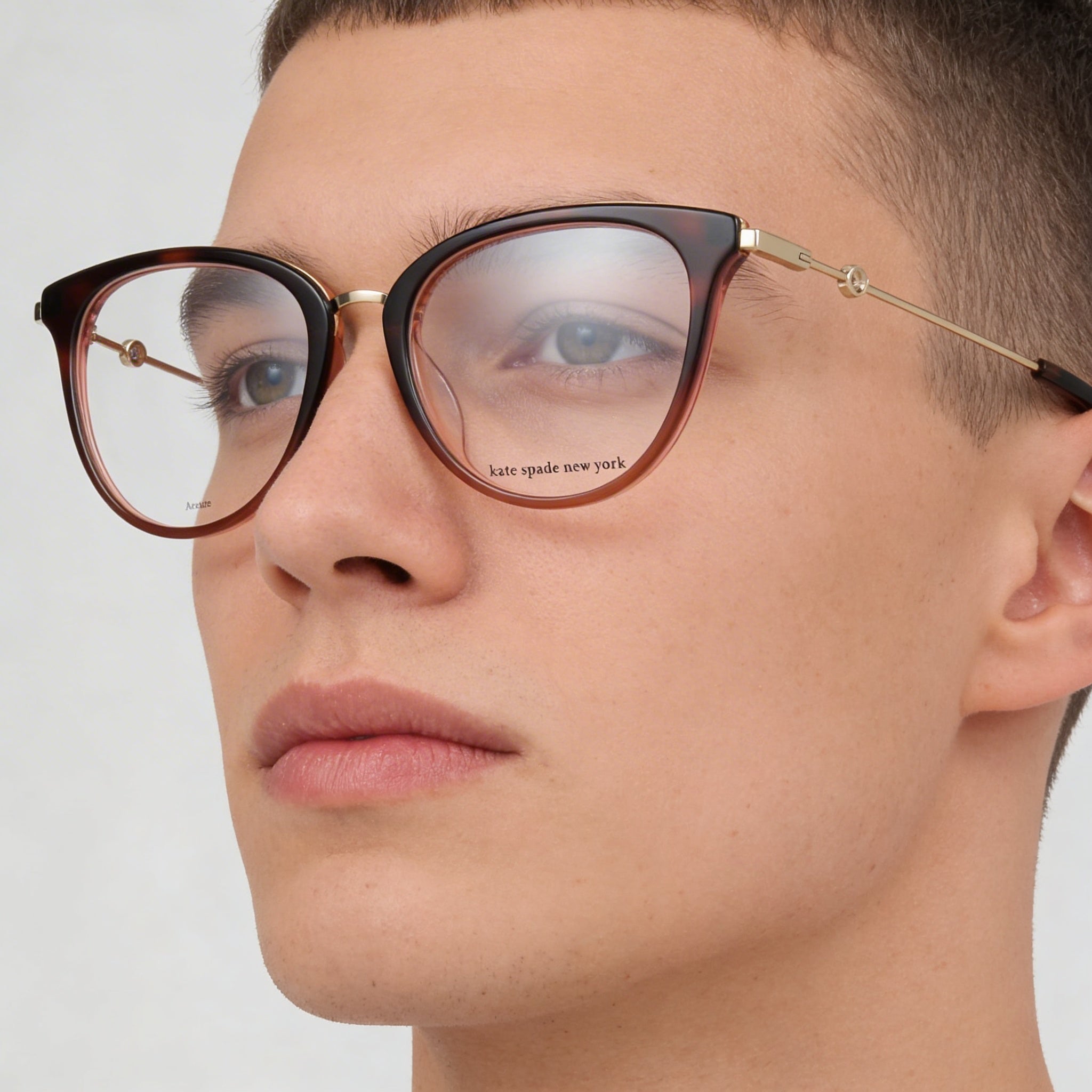 Kate Spade New York Modern Unisex Acetate Full Rim Eyeglasses Havana Gold-Logo Lens Width 52mm Bridge 18mm Temple 140mm, Photo 4