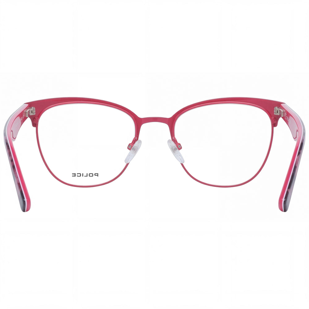 Gafas POLICE modernas de acetato y metal para mujer, negro brillante, lentes transparentes, 51 mm