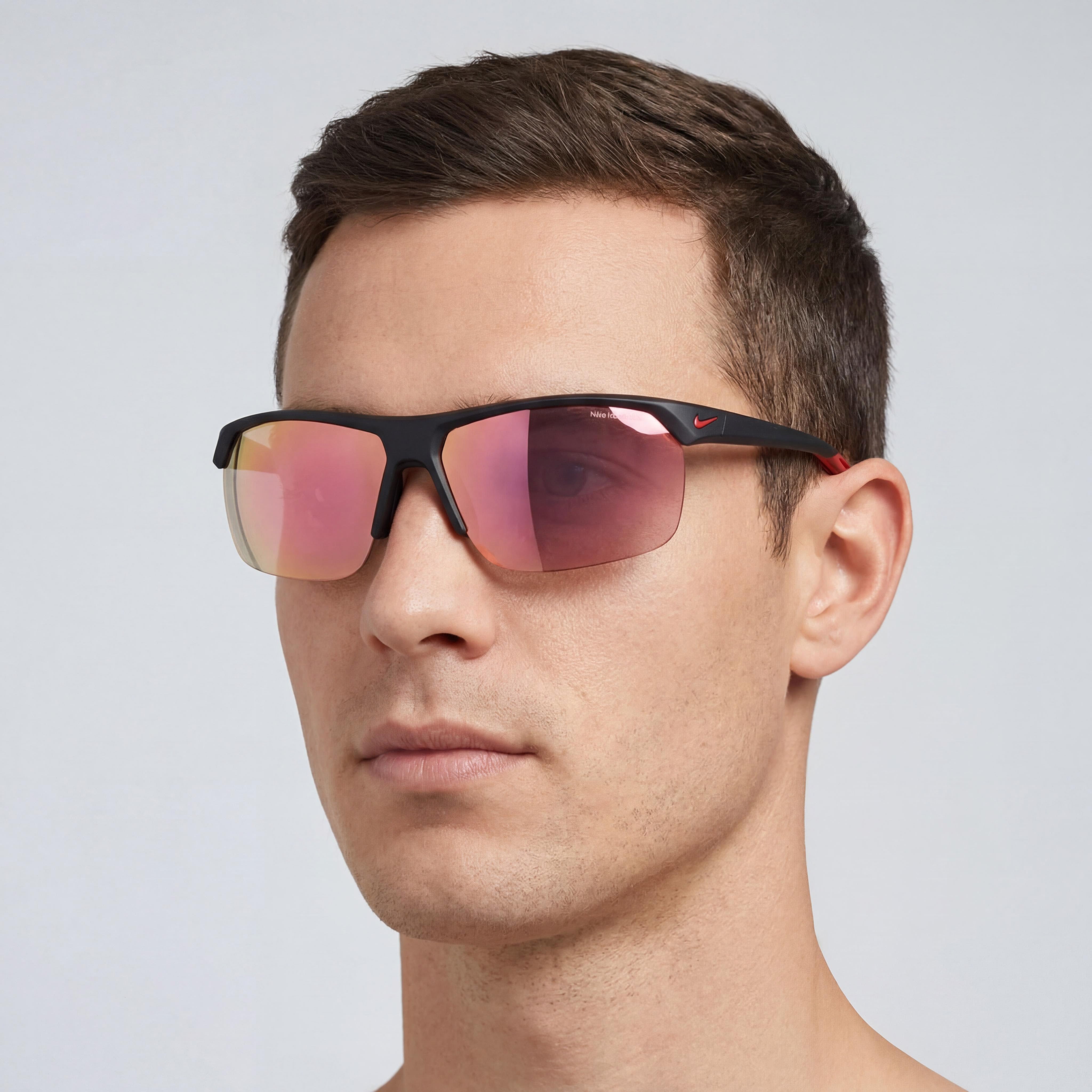 Nike Wrap Men's Black Plastic Grey Multilayer Red Non-Polarized Sunglasses 67mm, Photo 3