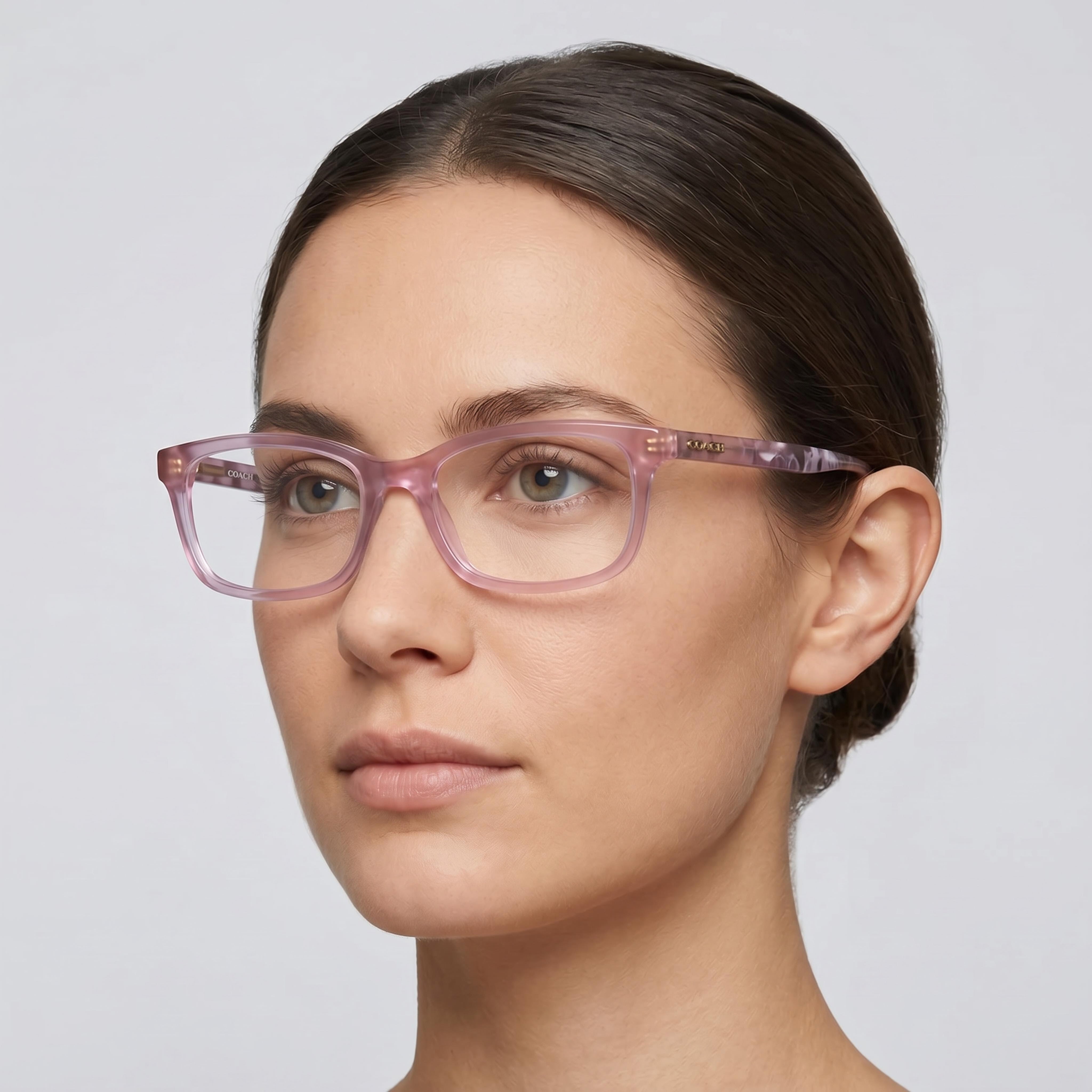 COACH HC6174F Women's Asian Fit Rectangle Eyeglasses, Violet Plastic Frame, Clear Lens, 54mm Lens Width, Photo 4