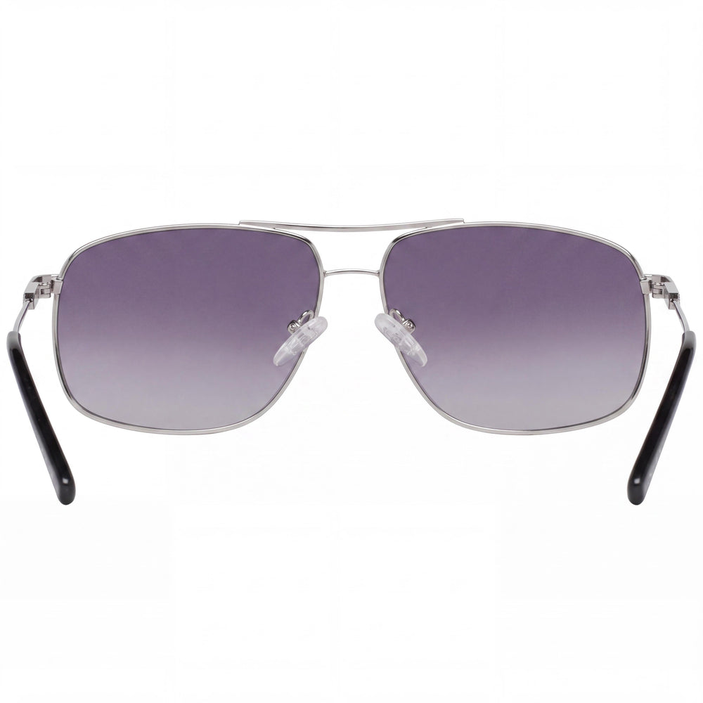 GUESS Classic Men's Navigator Shiny Light Nickeltin Grey Smoke Gradient UV 400 Non-Polarized Sunglasses 59mm