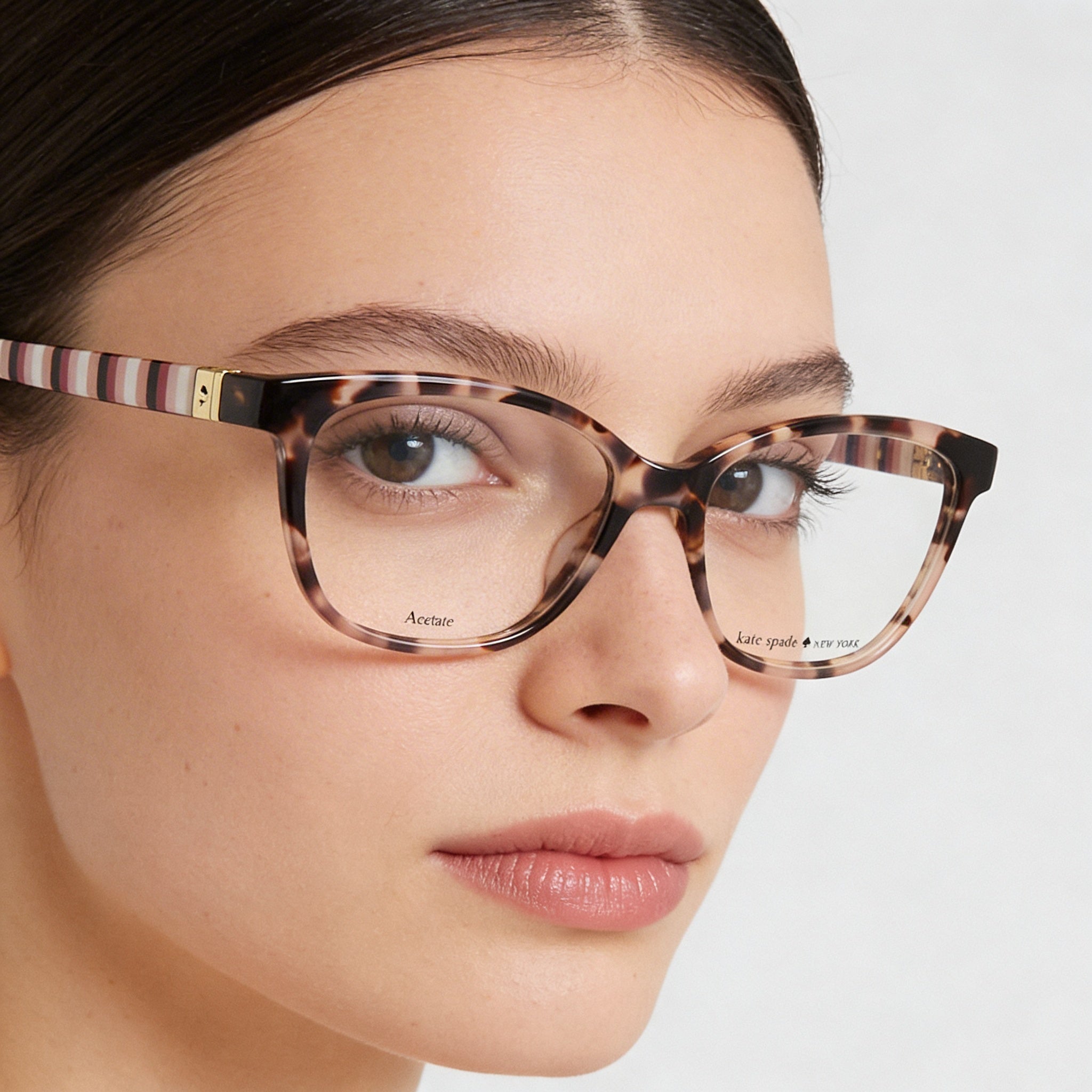 Gafas ópticas Kate Spade New York Vicenza para mujer, armazón completo, forma rectangular, color rosa habana, plástico, 52-16-140, Photo 5