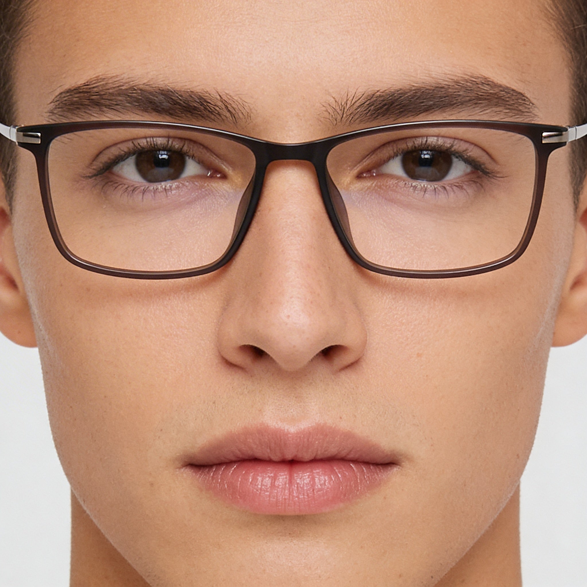 Flexon EP8015 Unisex Eyeglasses with Injected Matte Dark Oak Frame and Polycarbonate Lenses 54mm, Photo 4