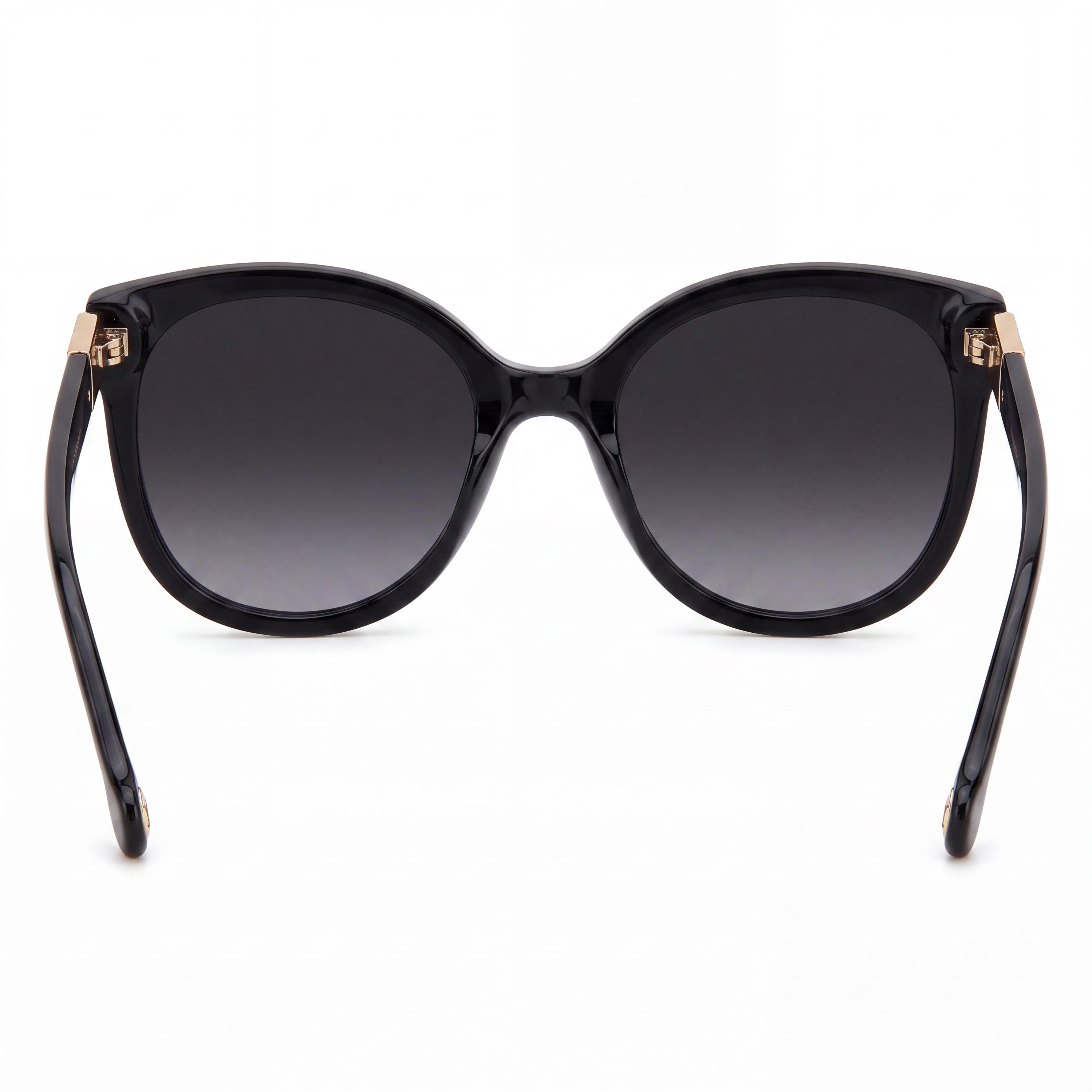 Carolina Herrera Classic Women's Black Dark Grey Shaded Plastic UV Protection Sunglasses 55mm, Photo 4