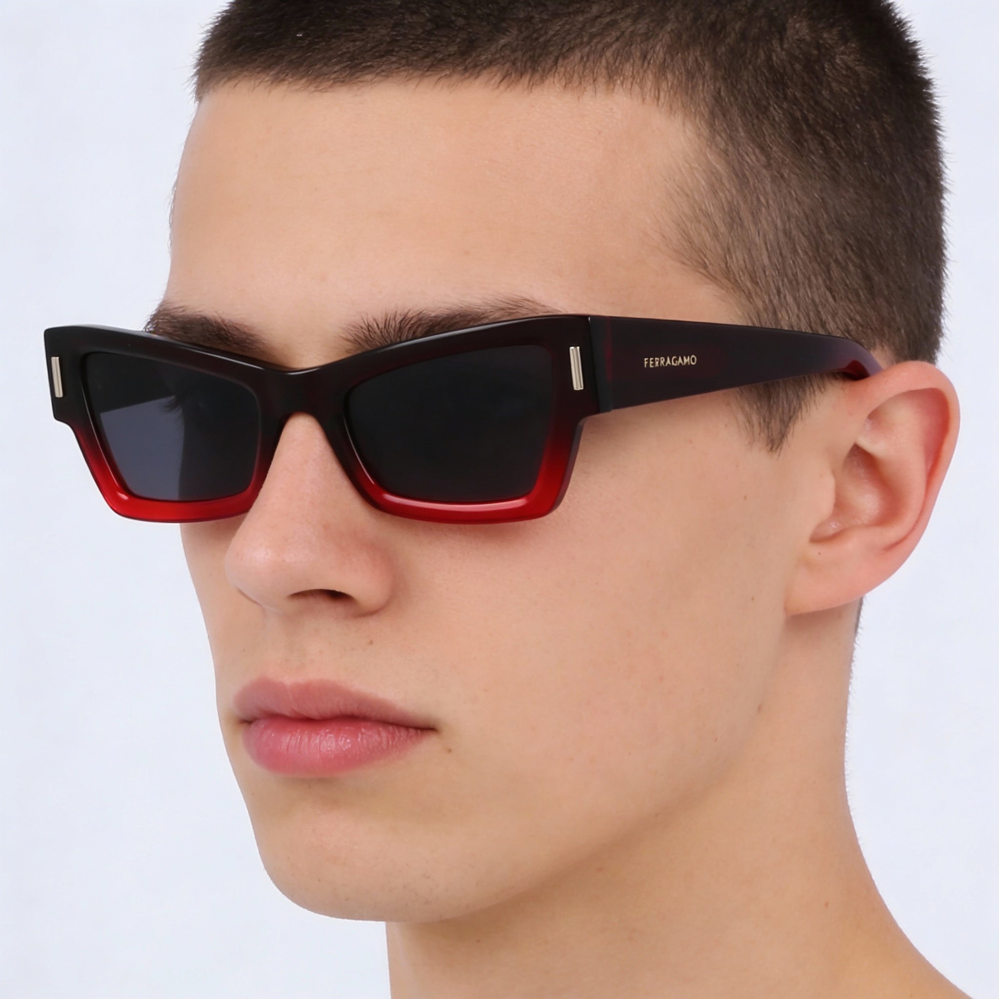 Salvatore Ferragamo Sf2006s Unisex Plastic Gradient Transparent Dark Red UV Protected Non-Polarized 53mm, Photo 4