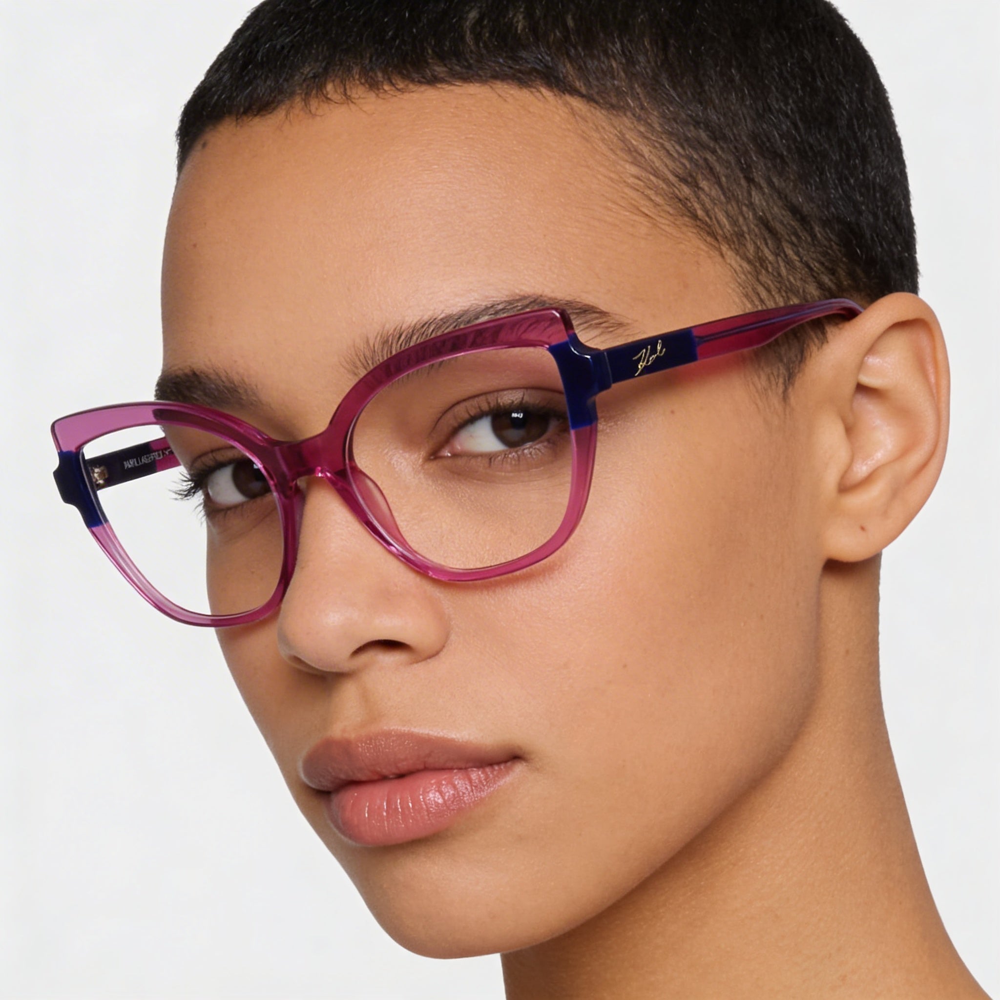 KARL LAGERFELD Modern Unisex Eyewear with Cherry Green Acetate Frame and Polycarbonate Lenses 54mm, Photo 5