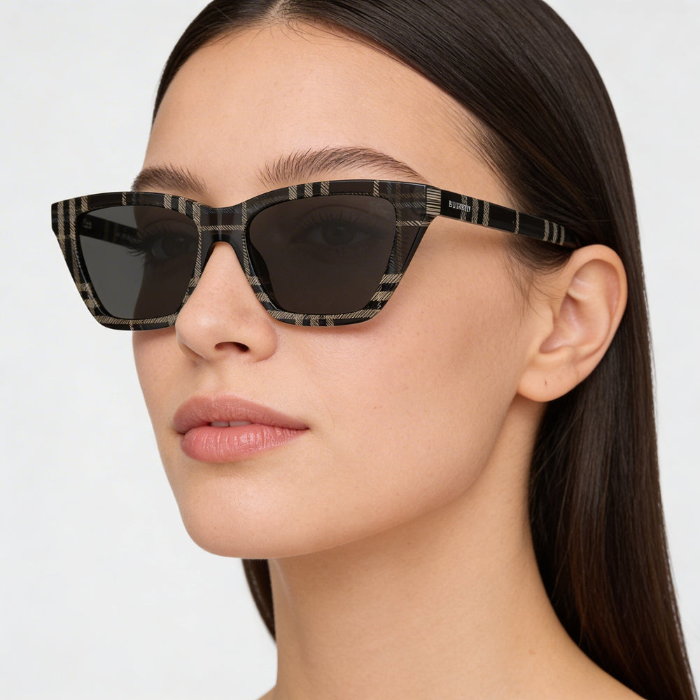 BURBERRY Casual Women's Cat Eye Style Prescription Eyeglasses with Glass Lenses, 50mm Lens Width