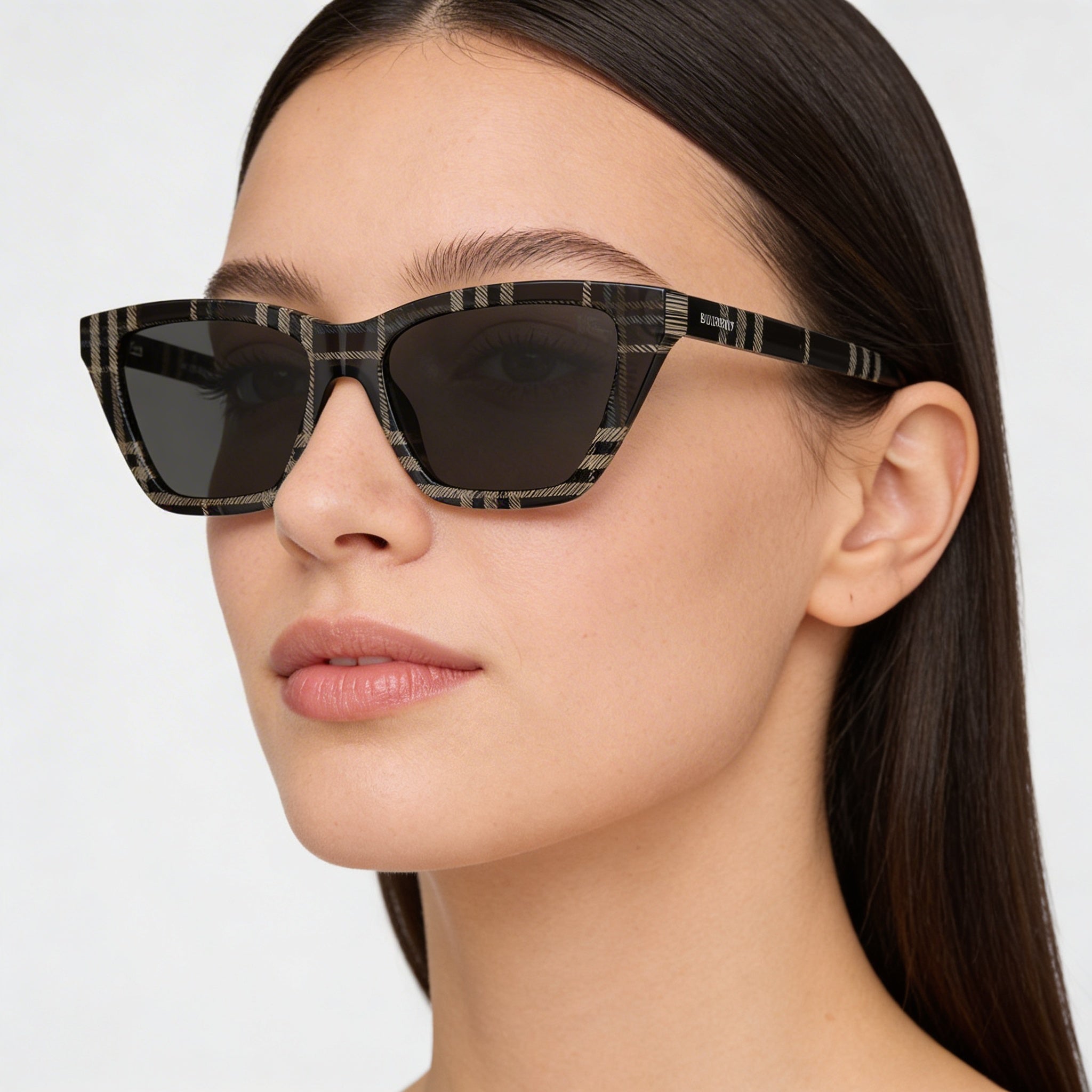 Gafas de sol graduadas BURBERRY casual de ojo de gato para mujer con lentes de cristal, 50 mm de ancho de lente, Photo 3
