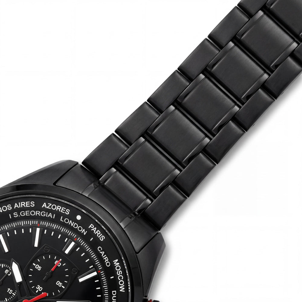 Invicta Aviator 47820 Reloj cronógrafo de cuarzo para hombre con esfera negra, brazalete de acero inoxidable y caja de 50 mm