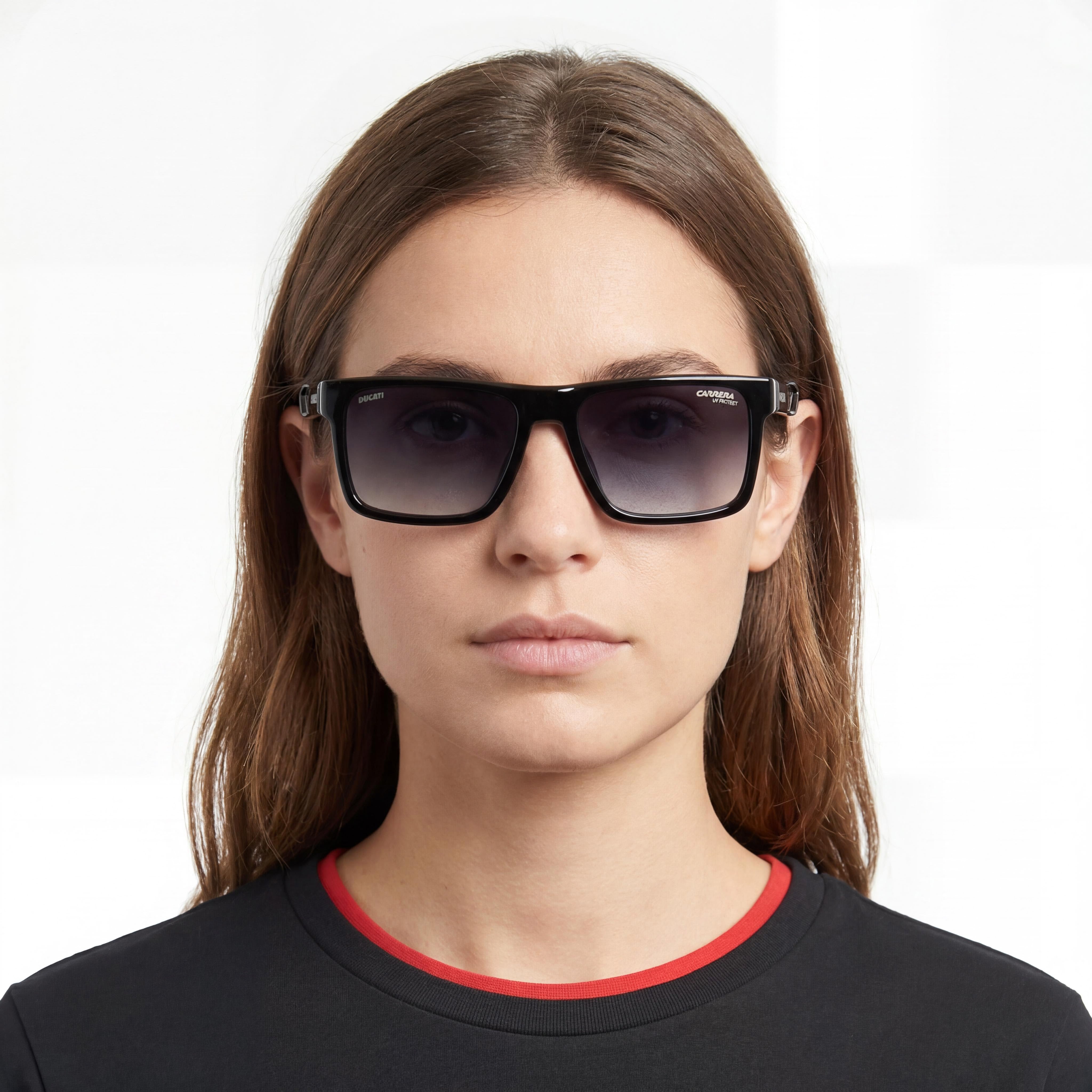 Carrera Ducati Classic CARDUC 021/S Women's Black Shaded Plastic Frame Matte Black Lens Sunglasses 55-17-145, Photo 5