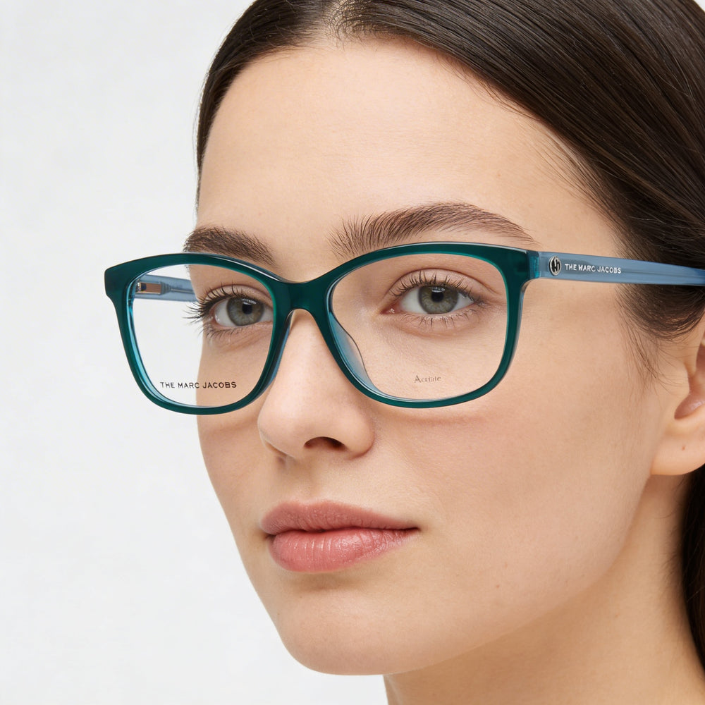 Marc Jacobs Comtemporary Marc 558 Women's Green Azure Acetate Polycarbonate Eyeglasses 53mm Lens Width