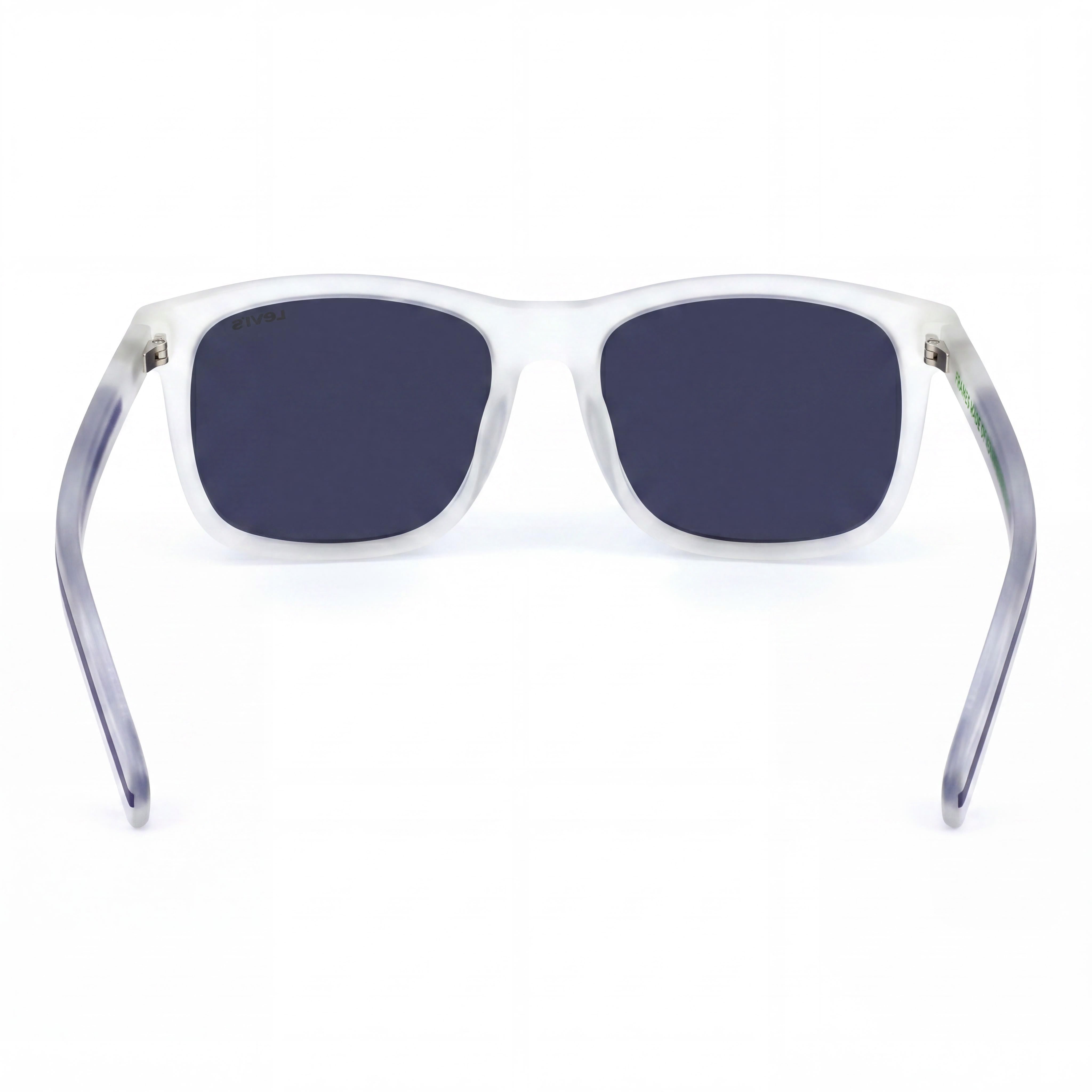 Gafas de sol Levi's Modern rectangulares de poliamida ecológica para mujer, montura negra mate, lentes grises, 56-17-145, Photo 4