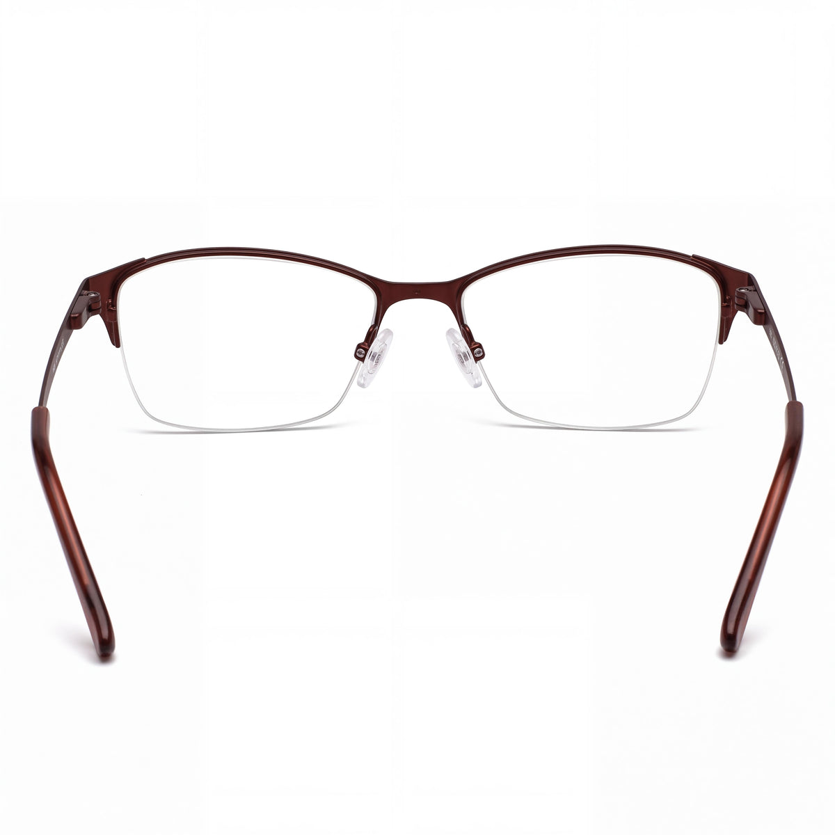 Adensco 208 Unisex Burgundy Metal Rectangular Semi-Rimless Eyeglasses 53-16-135mm, Photo 3