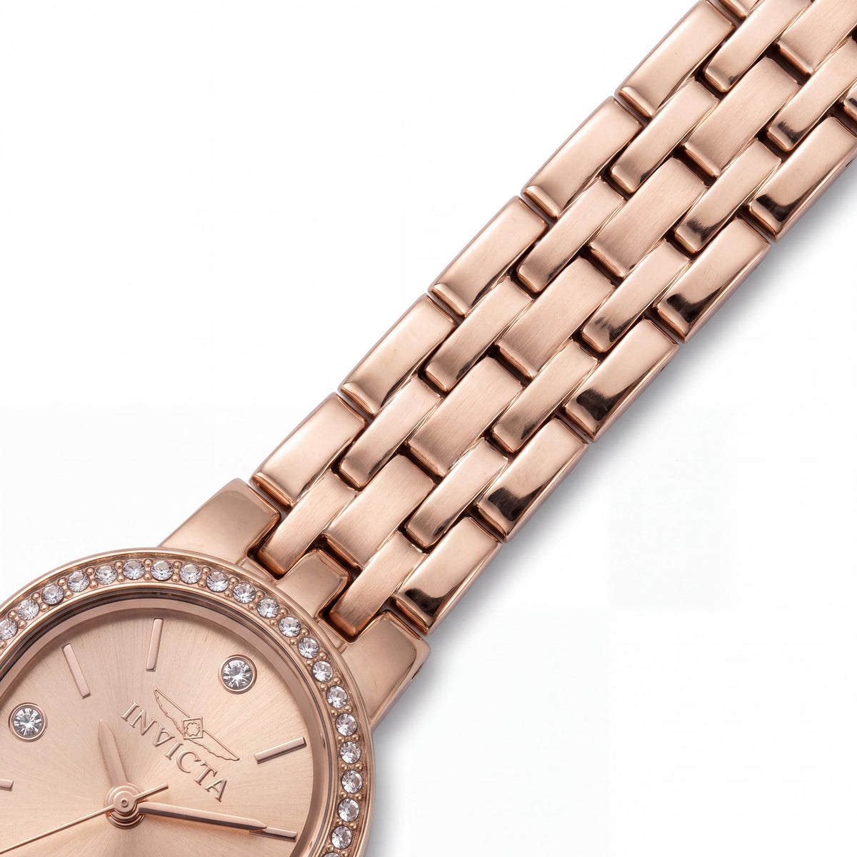 Invicta Angel Collection 48137 Unisex Rose-Gold Dial Stainless Steel Bracelet Quartz Water Resistant Watch 20mm Case, Photo 3