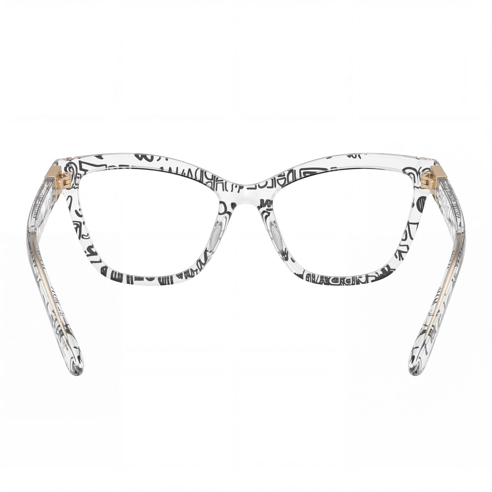 Dolce & Gabbana Dg5076 Women's Transparent Graffiti Cat Eye Injected Eyeglasses 55-17-140