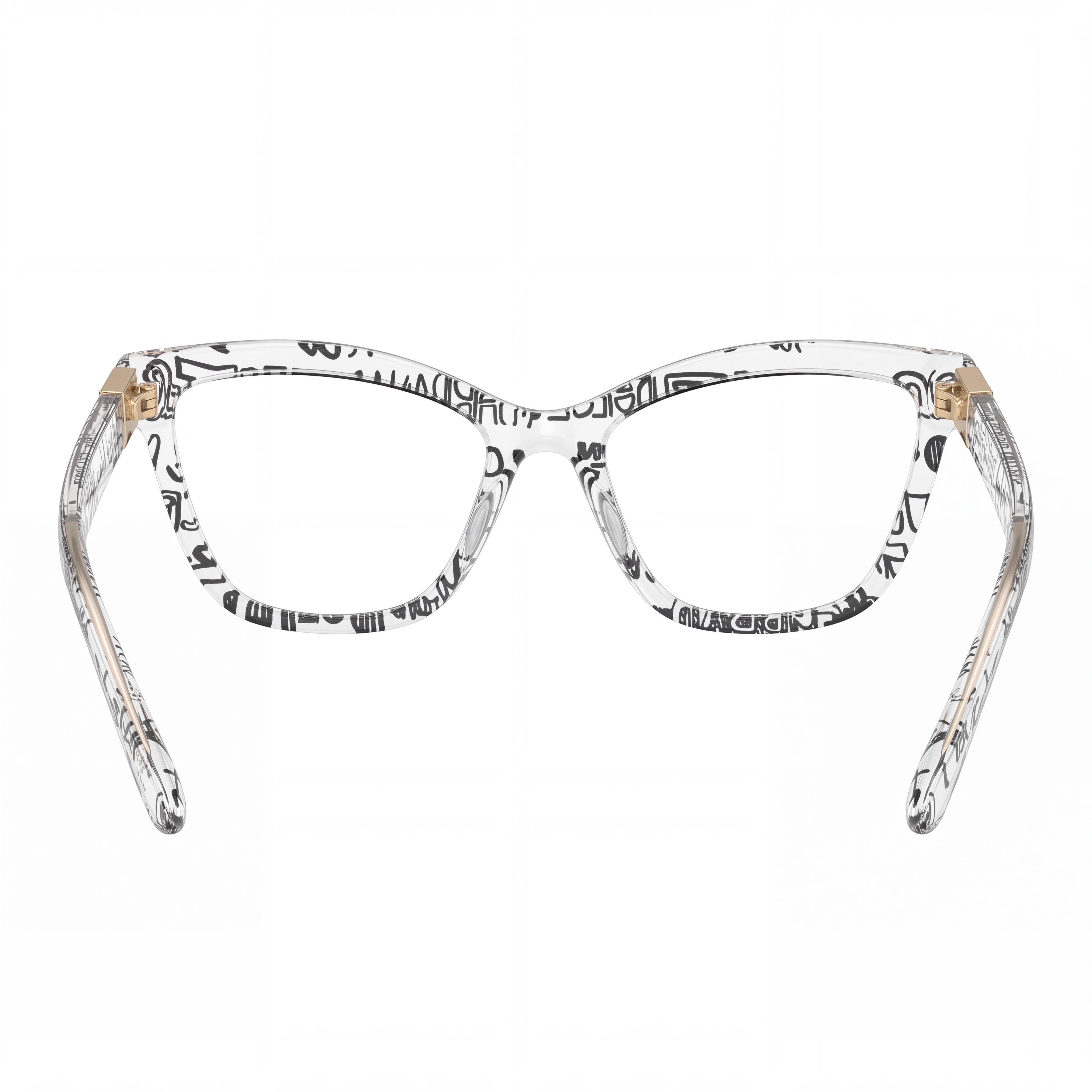 Dolce & Gabbana Dg5076 Women's Transparent Graffiti Cat Eye Injected Eyeglasses 55-17-140, Photo 2