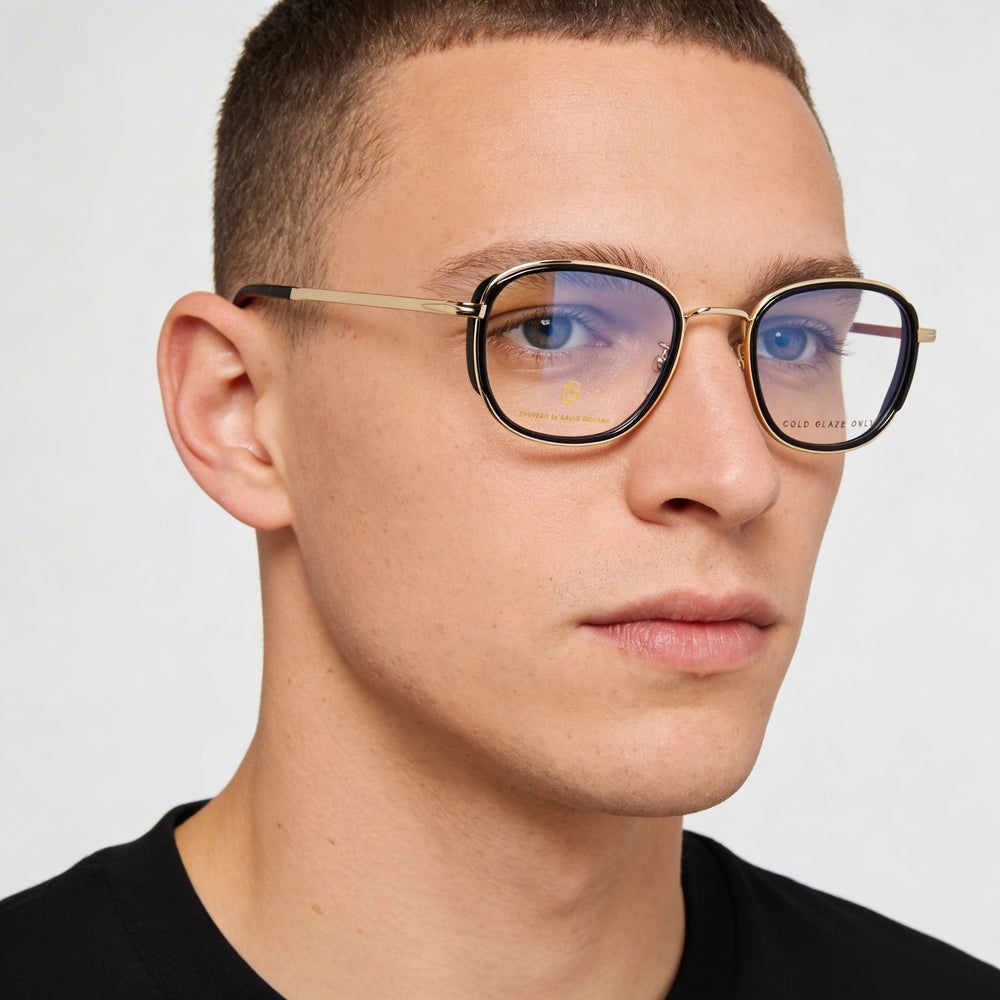 Gafas de sol David Beckham Db 7075/G de metal para hombre, oro negro, lente de 51 mm
