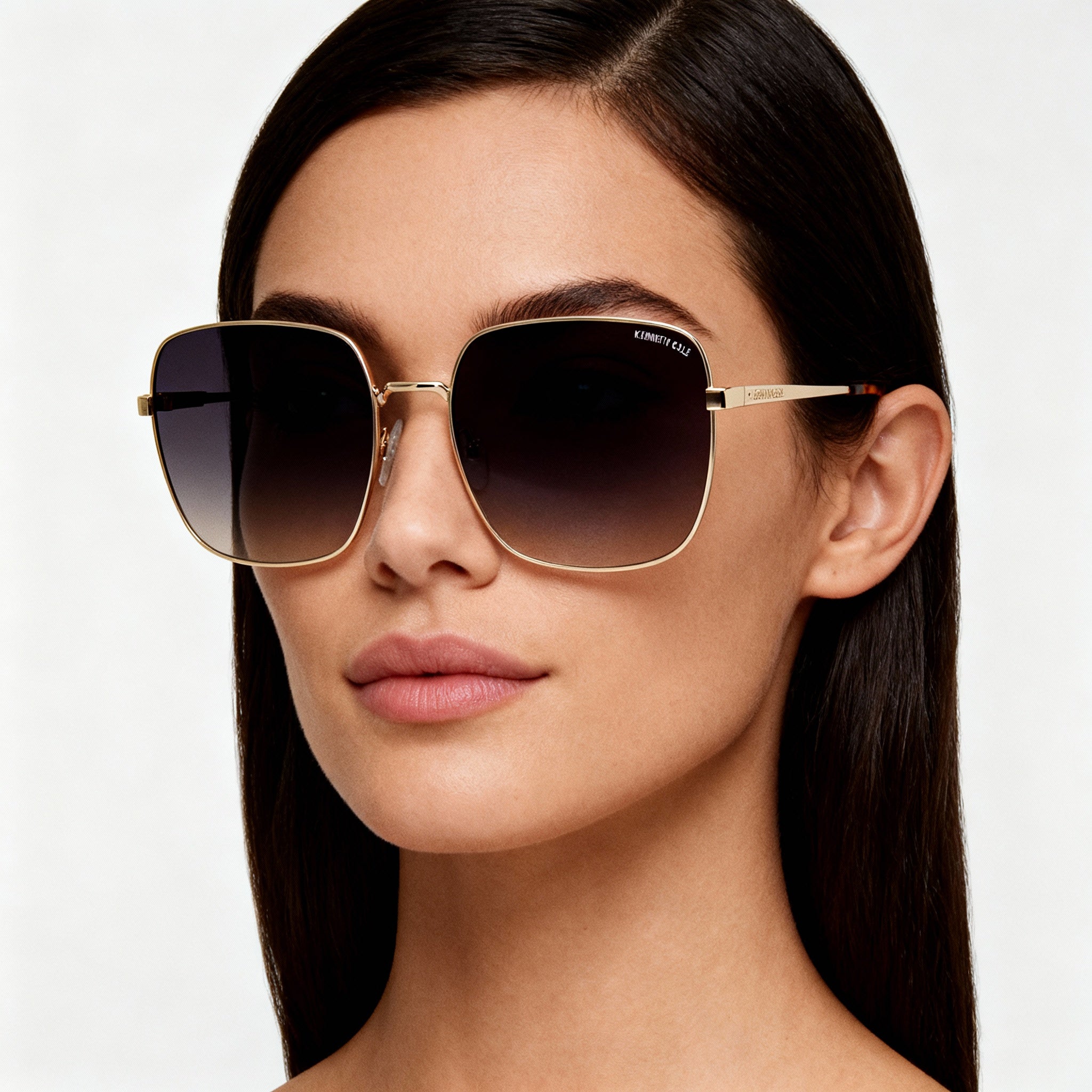 Kenneth Cole New York Kc6032w Women's Metal Gold Frame Gradient Blue Non-Polarized Sunglasses 60mm, Photo 4