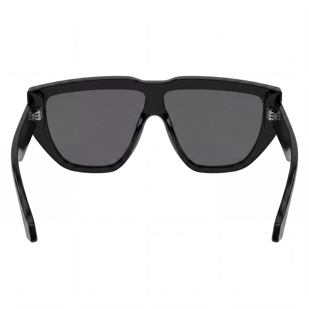 Gucci GG0997S-002 Men's Shiny Black Plastic Square UV Protected Non-Polarized Sunglasses with Black Grey Lenses, 99mm
