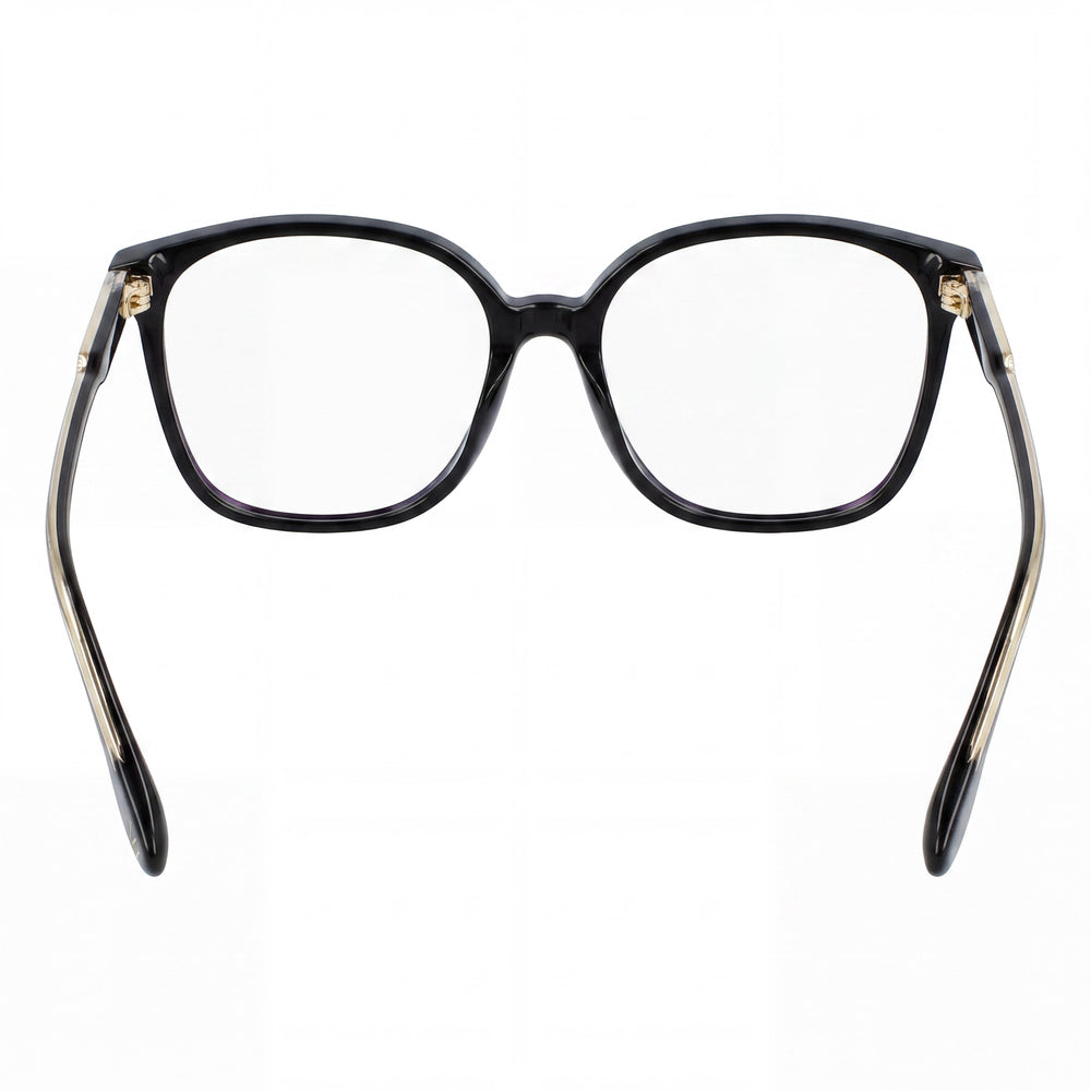 Gafas de sol polarizadas Victoria Beckham para mujer con montura metálica negra moderna y lentes de policarbonato negro de 55 mm de ancho.