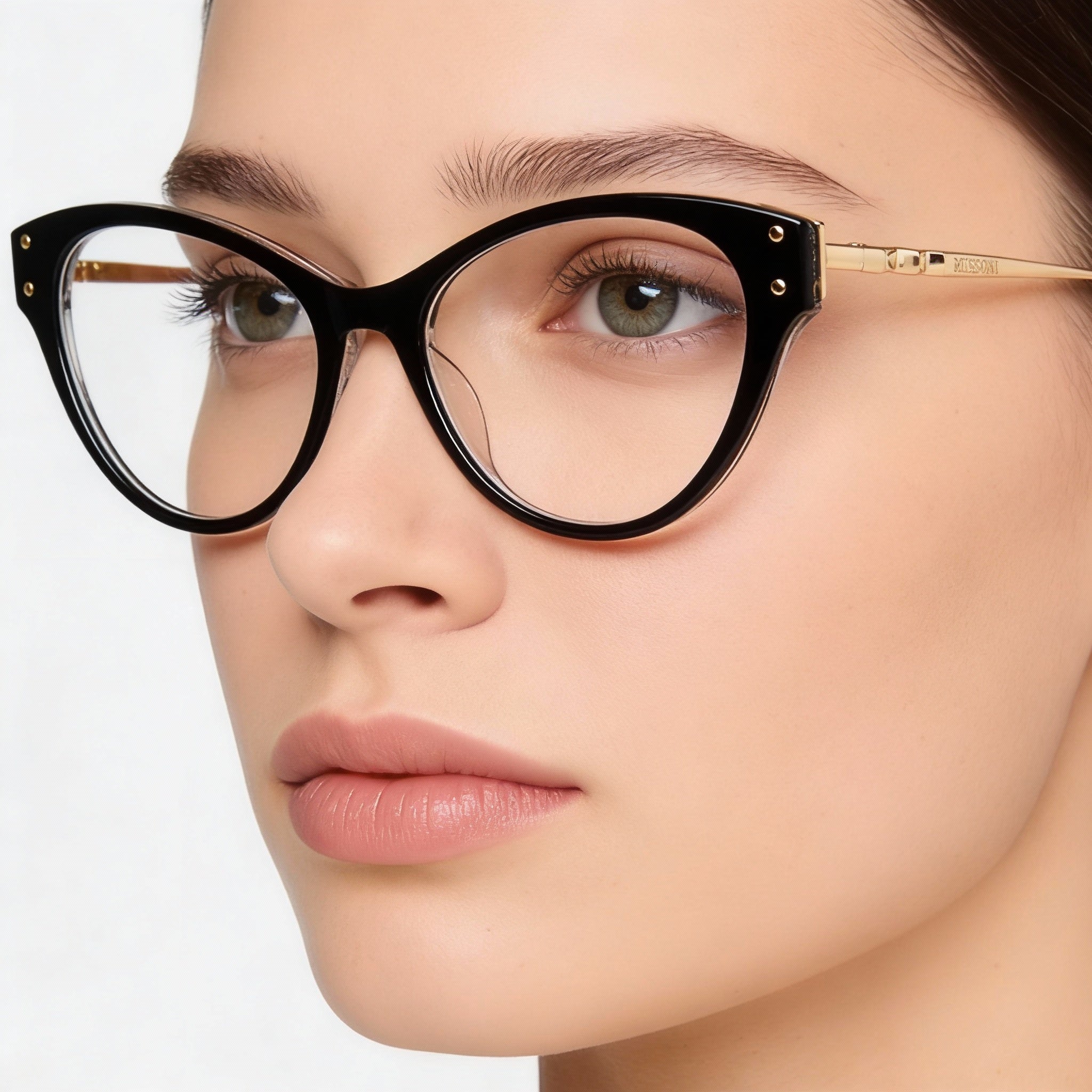 Gafas de sol modernas Missoni para mujer, montura de poliamida negra, lentes de policarbonato negras, 52 mm, Photo 5