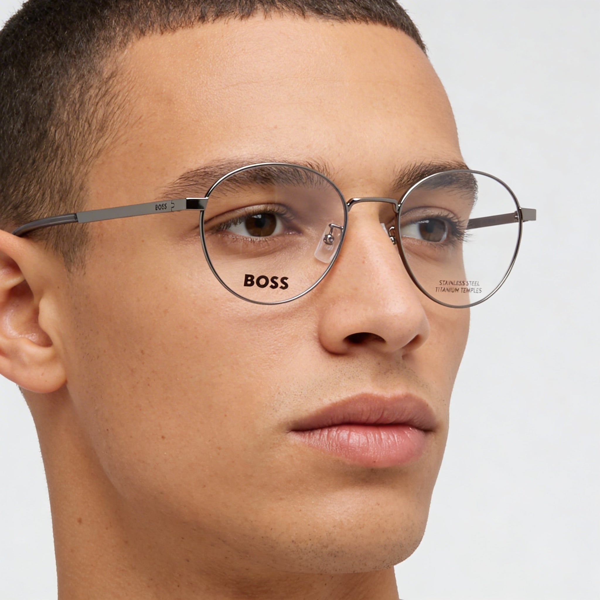 Hugo Boss Panthos 1475/f Men's Alloy Steel Frame Prescription Eyeglasses Dark Ruthenium 52mm, Photo 4