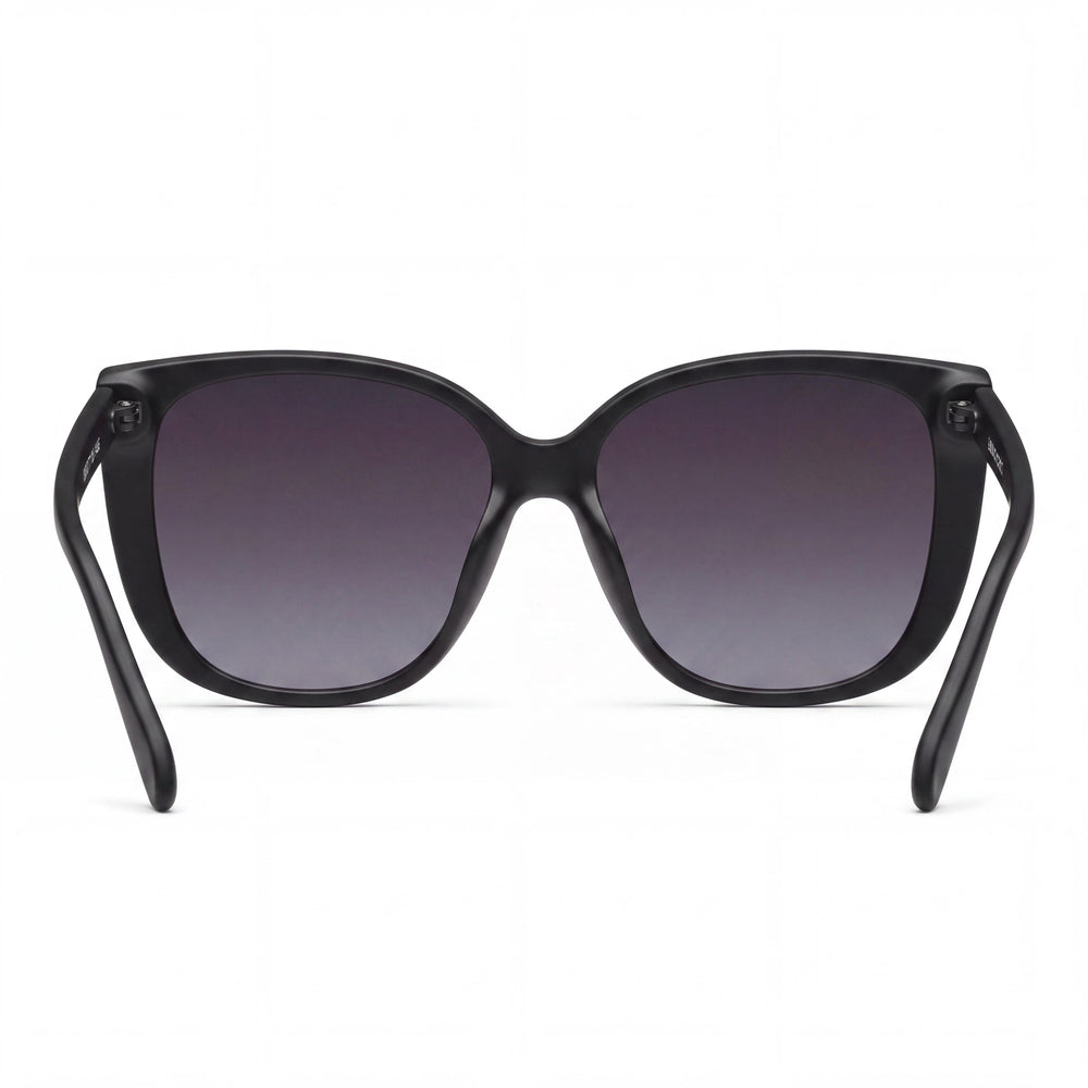 QUAY AUSTRALIA Gafas de sol polarizadas de ojo de gato grandes para mujer Ever After negro mate
