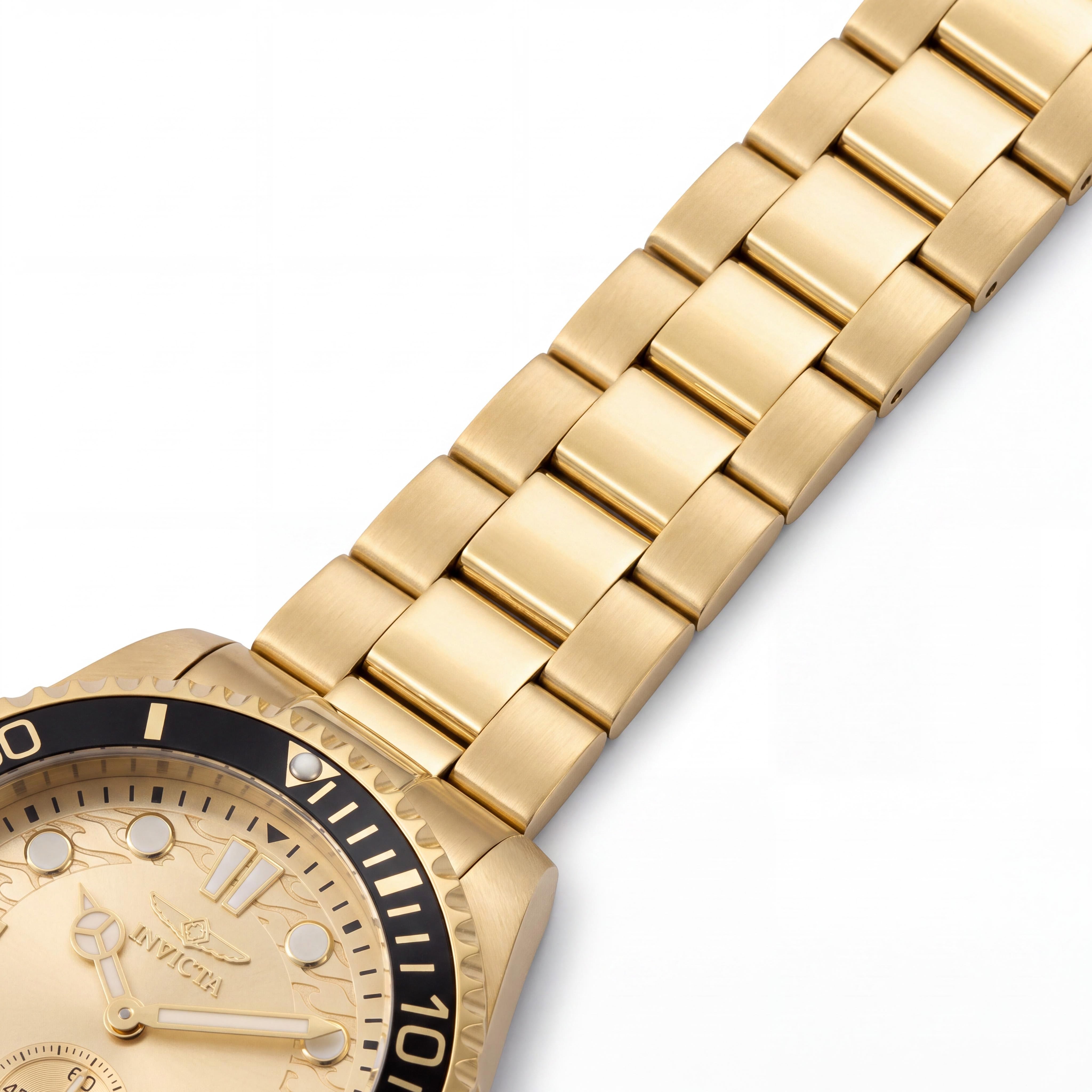Invicta Pro Diver 49428 Reloj de cuarzo para hombre de acero inoxidable con esfera dorada, 43 mm, 10 ATM resistente al agua, Photo 3