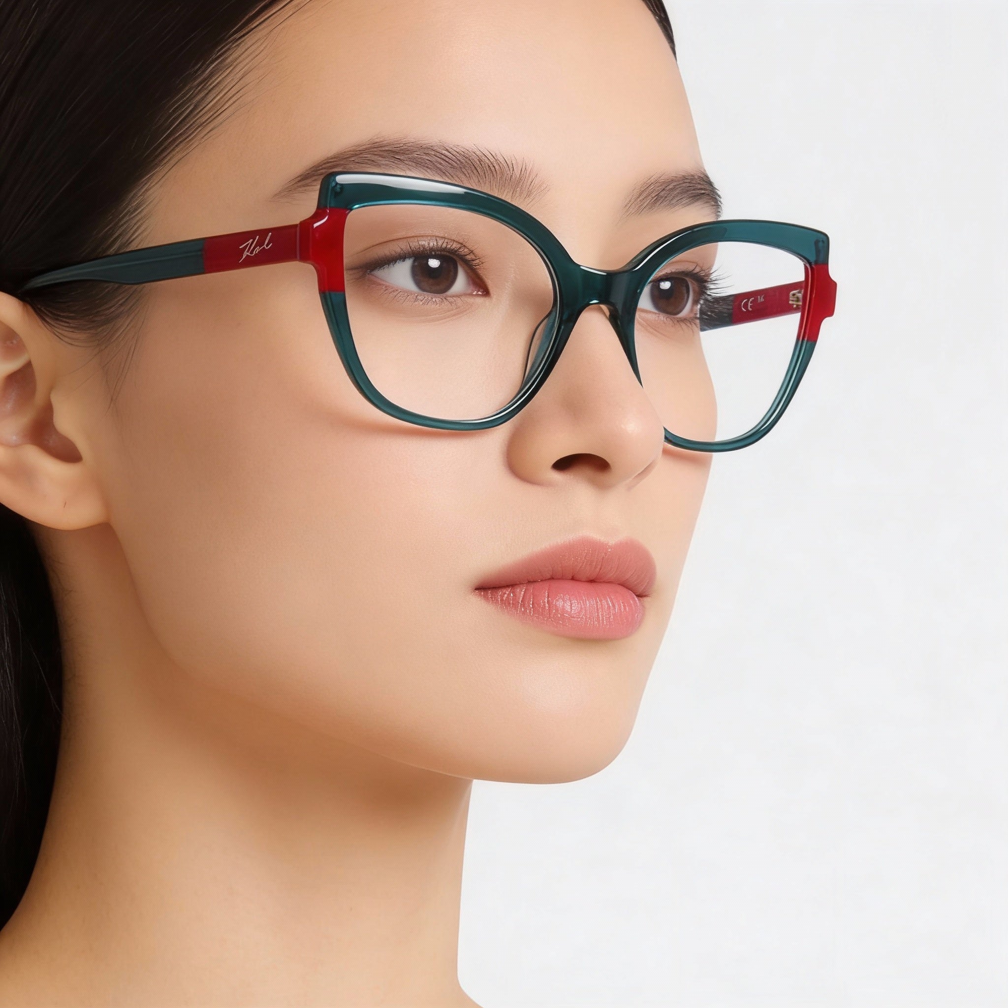 KARL LAGERFELD Modern Women's Acetate Frame Green Cherry Sunglasses with Non-polarised Lenses 54mm, Photo 5