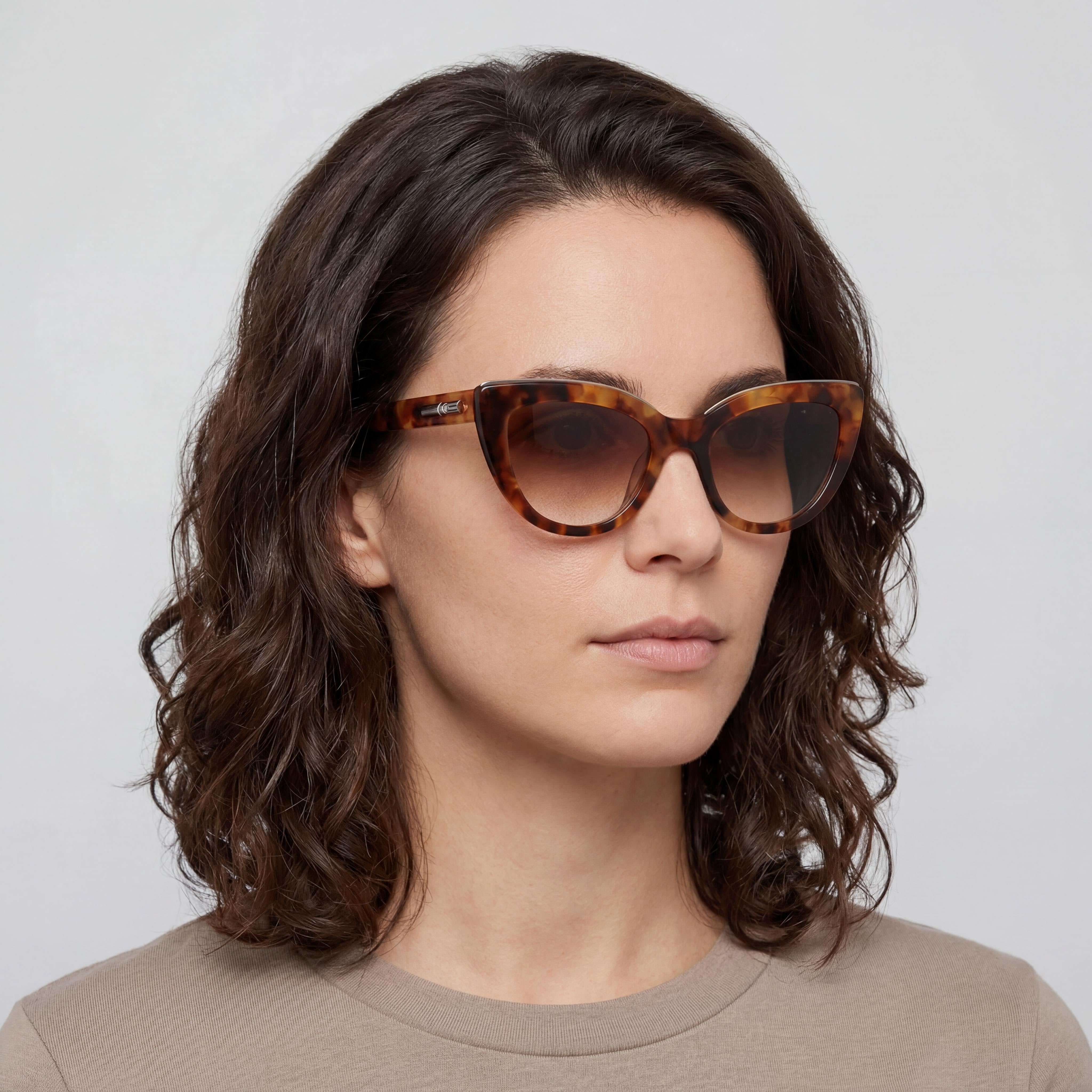 Gafas de sol Longchamp Classic para mujer, estilo vintage, color habana, titanio, degradado marrón claro, protección UV, 51 mm, Photo 4